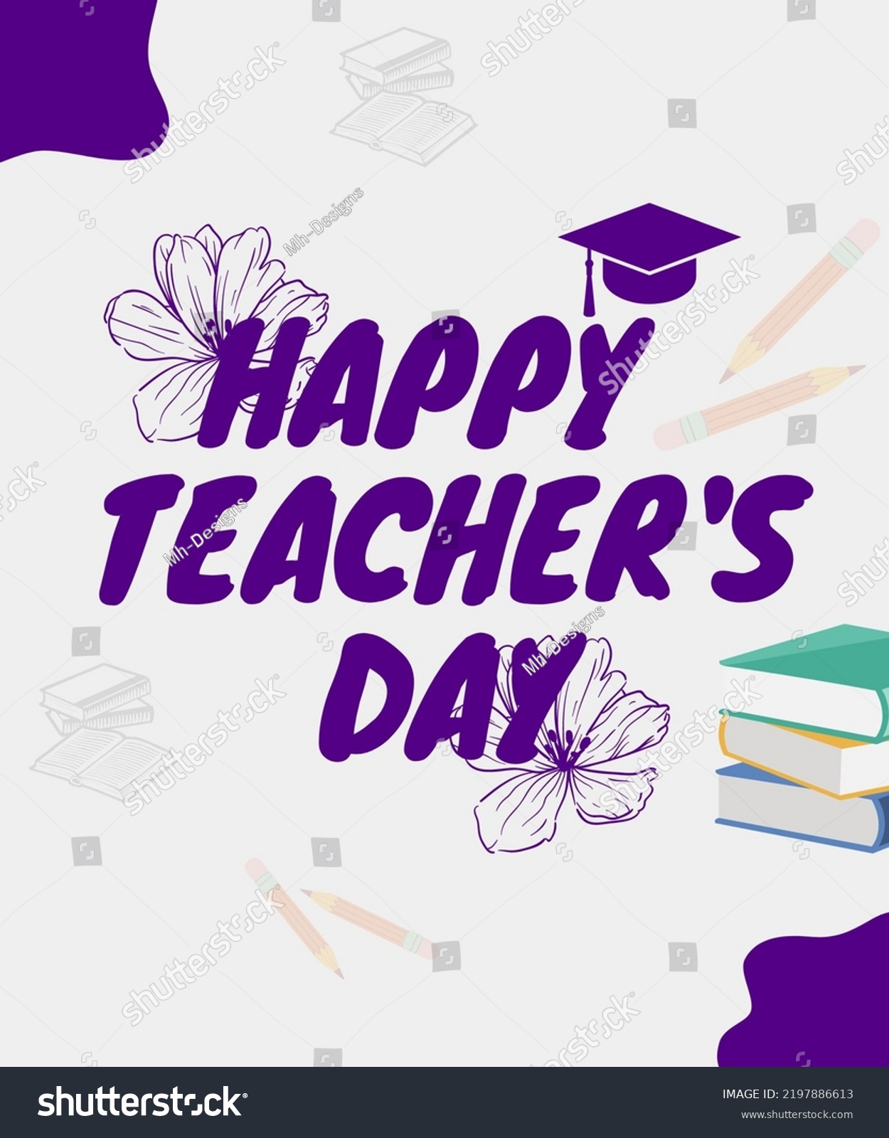 Happy Teachers Day Poster Card Teachers Stock Illustration 2197886613 ...