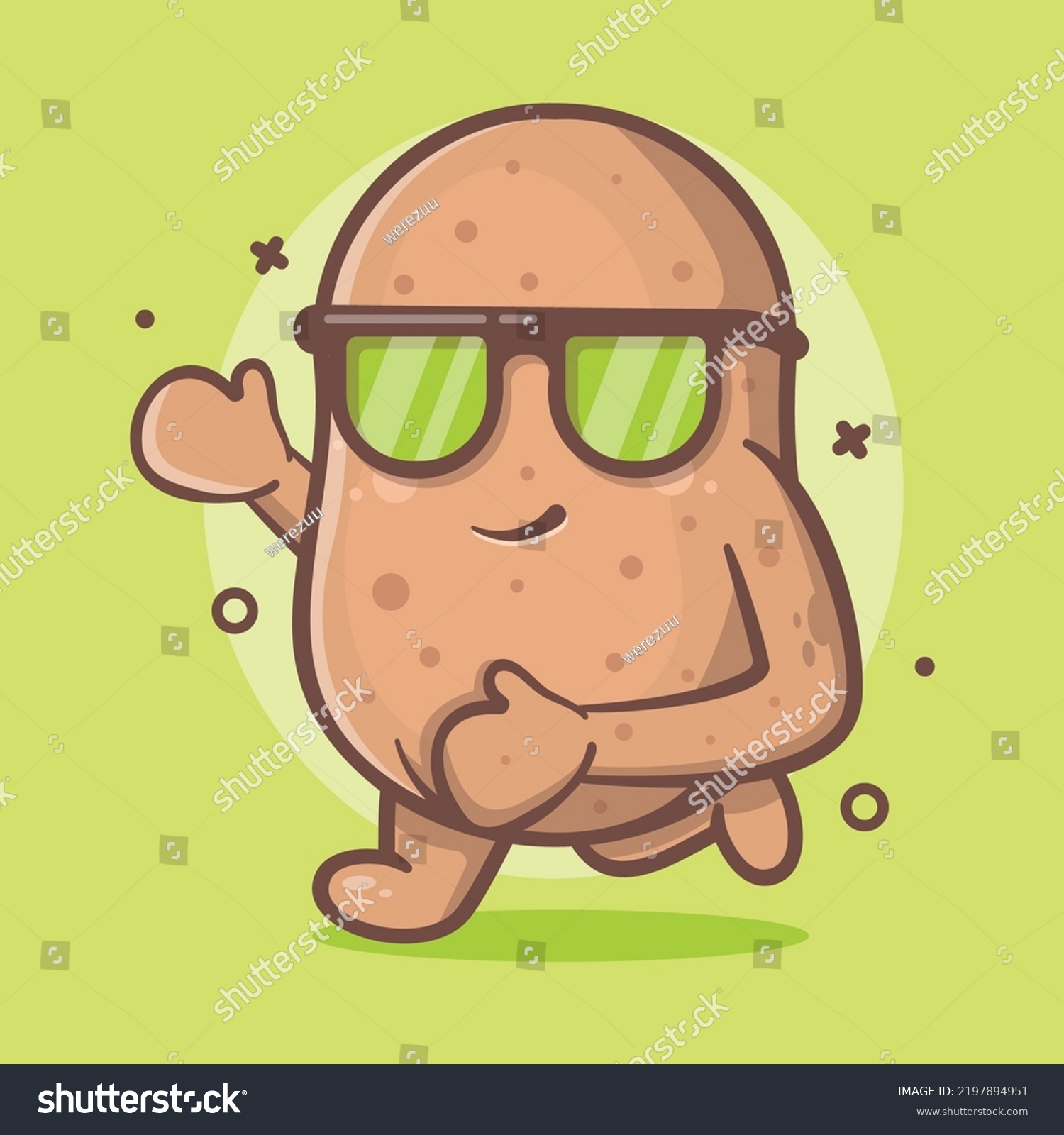 Smiling Potato Vegetable Character Mascot Running Stock Vector Royalty