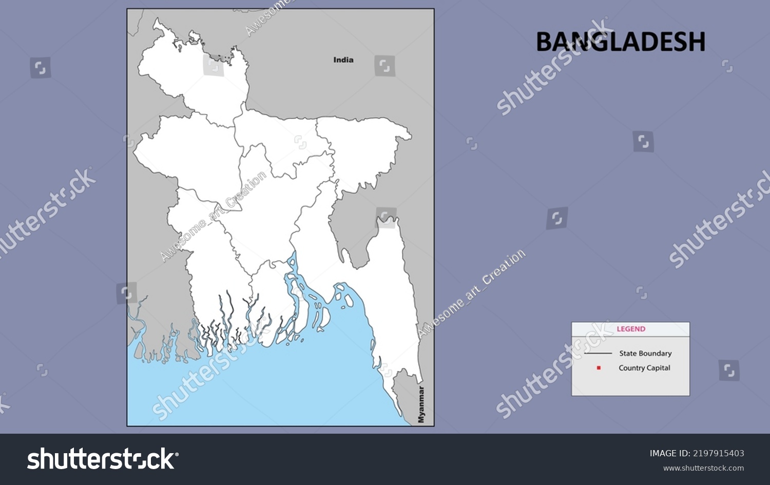 Bangladesh Map State District Map Bangladesh Stock Vector Royalty Free