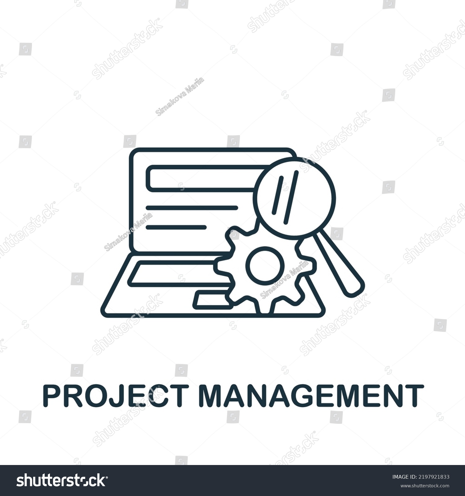 Project Management Icon Line Simple Web Stock Vector (royalty Free 