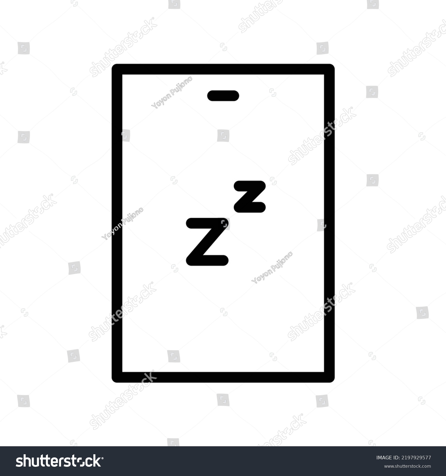 Sleep Screen Mode Icon Black Outline Stock Vector (Royalty Free ...