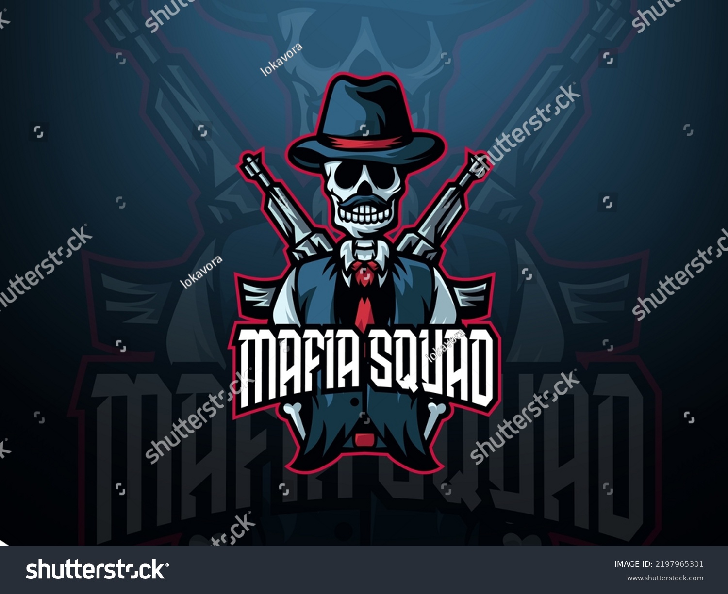 Editable Mafia Squad Mascot Logo Template Stock Vector (royalty Free 