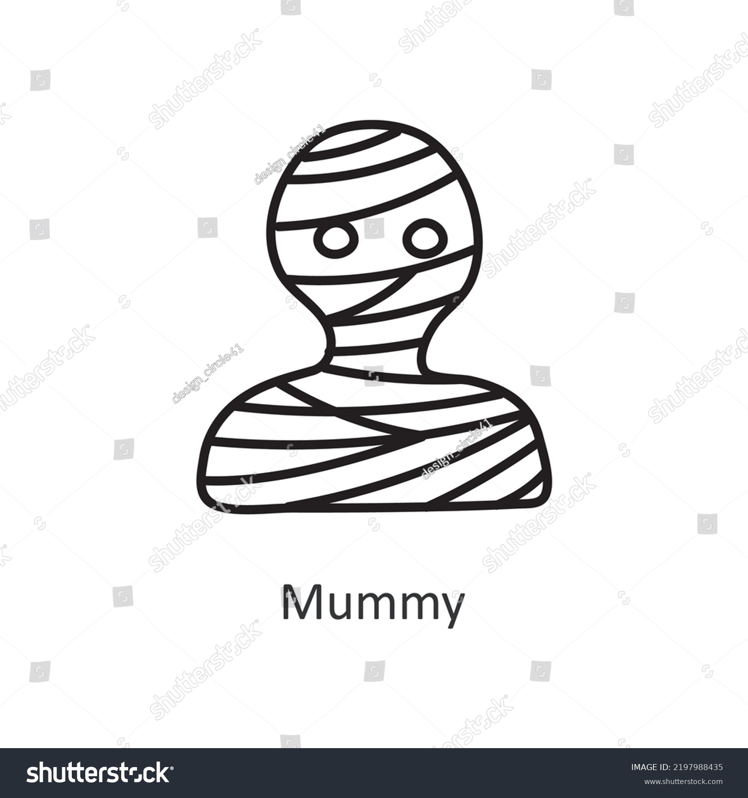 Mummy Vector Outline Icon Design Illustration Stock Vector (Royalty ...