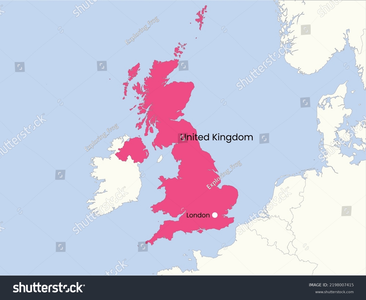 High Detailed Map United Kingdom Outline Stock Vector (Royalty Free ...