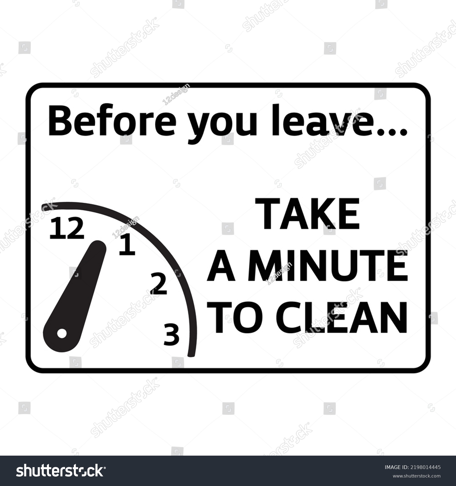 Housekeeping Clean Vector Sign Label Before Stock Vector (Royalty Free ...