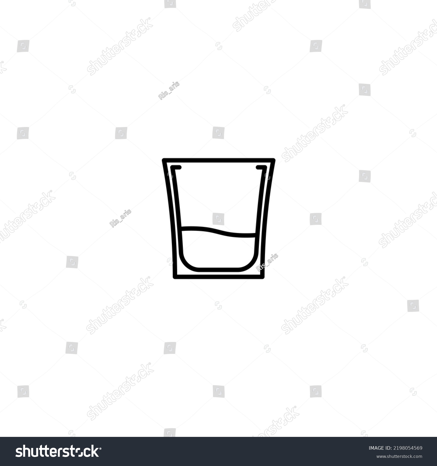 Shot Glass Icon Half Filled Water Stock Vector (Royalty Free ...