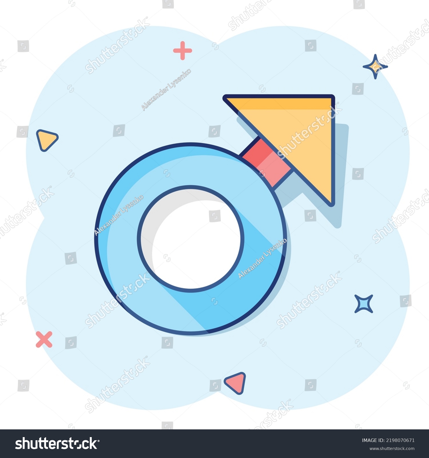 Vector Cartoon Male Sex Symbol Icon Stock Vector Royalty Free 2198070671 Shutterstock 4834