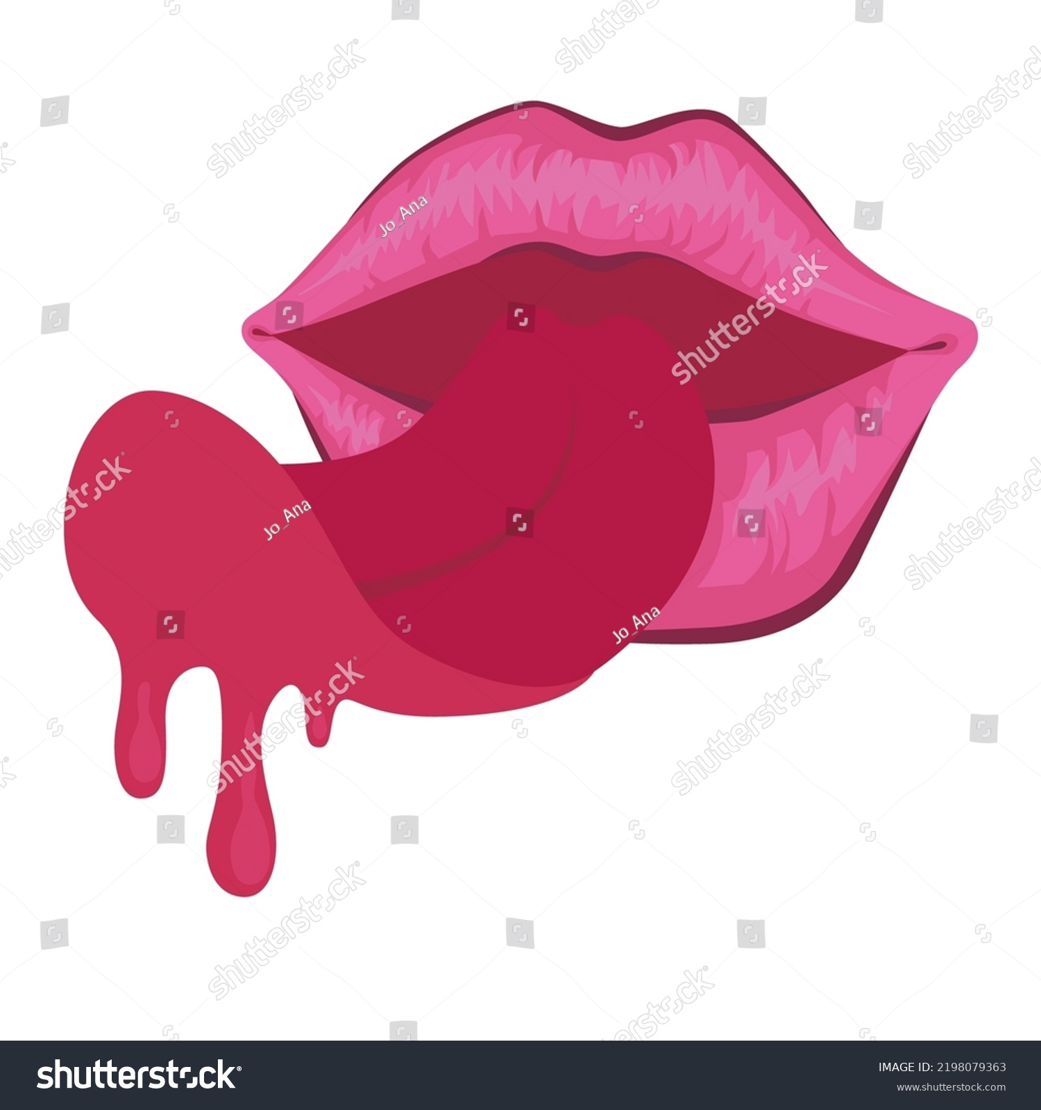 Pink Lips Tongue Sexy Womans Lips Stock Vector Royalty Free