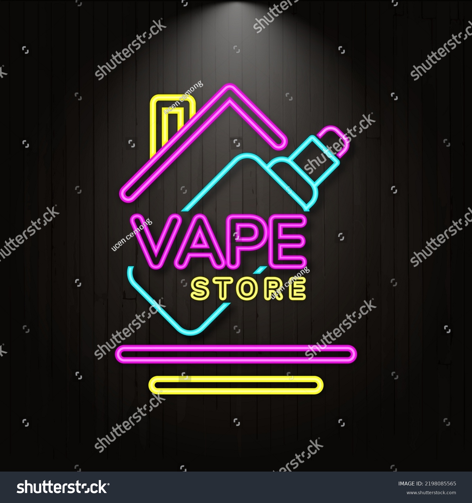 Vape Neon Glow Dark Logo Stock Vector (Royalty Free) 2198085565 ...