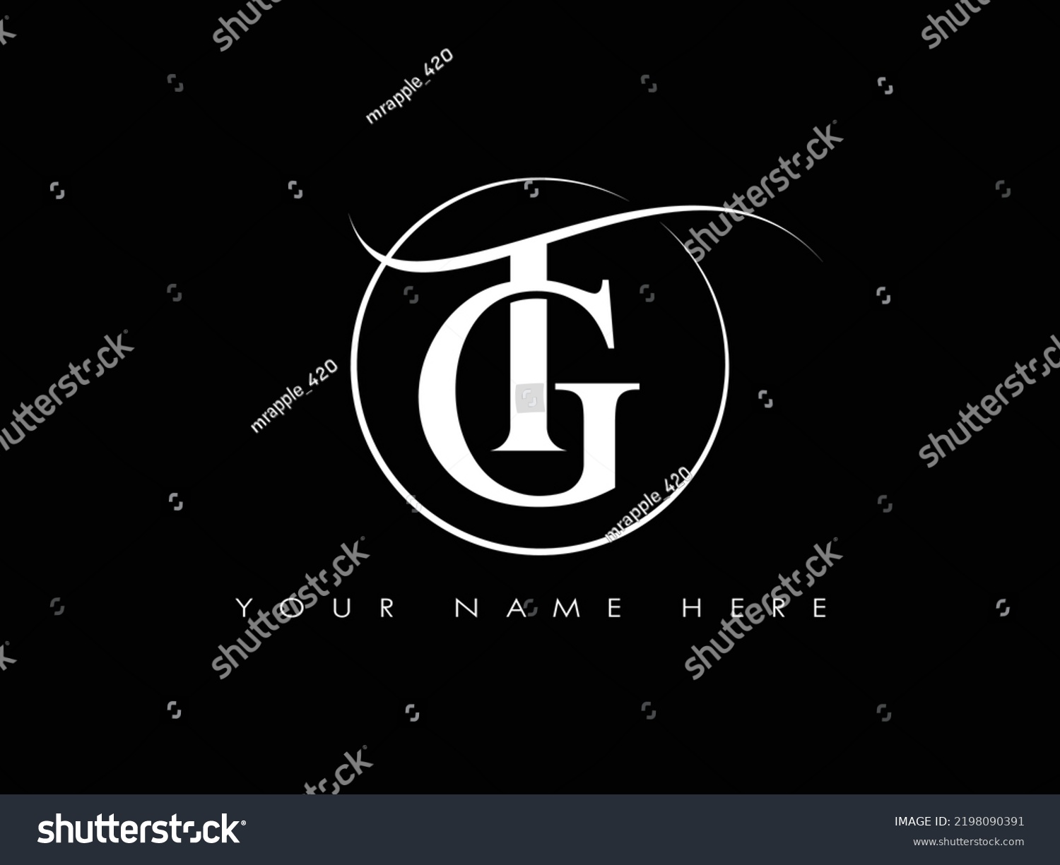 Creative Gt Tg Initial Letter Monogram Stock Vector (Royalty Free ...