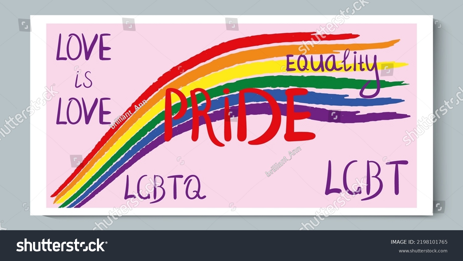 Set Gender Lgbt Doodle Lettering On Stock Vector Royalty Free