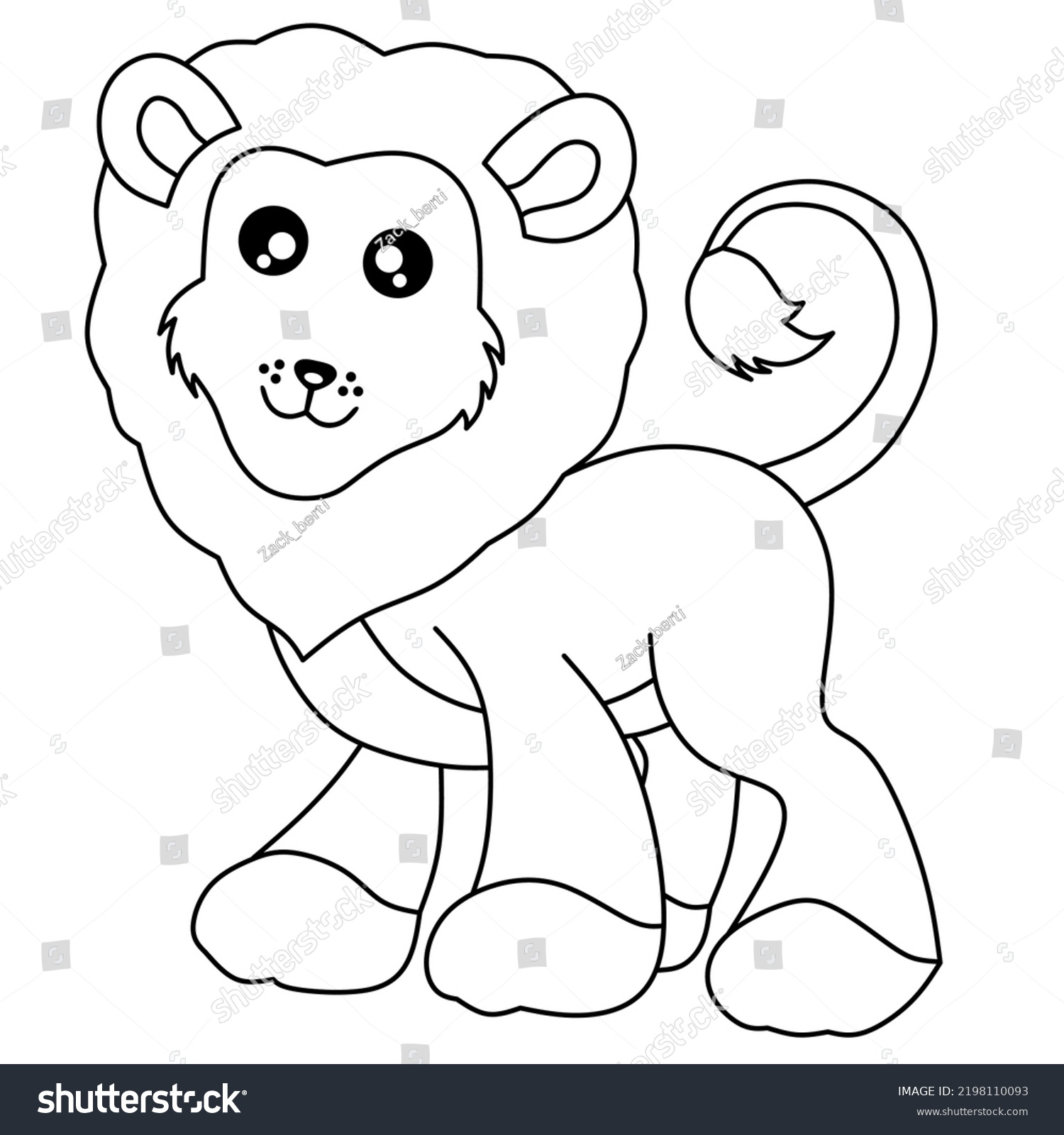 Cute Lion Pictures Coloring Book Stock Vector (Royalty Free) 2198110093 ...