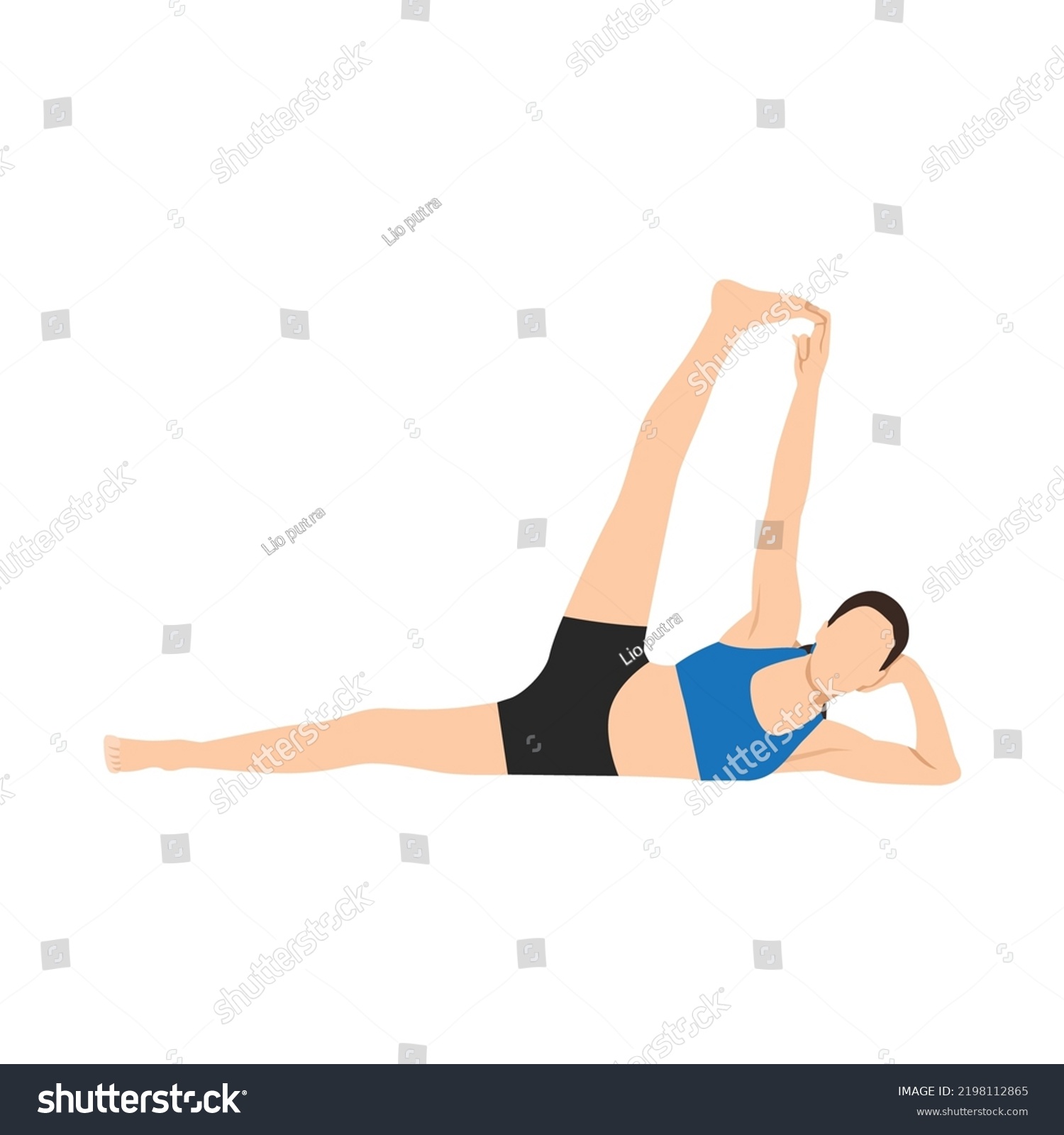 Woman Doing Side Reclining Leg Lift Stock Vector (Royalty Free ...