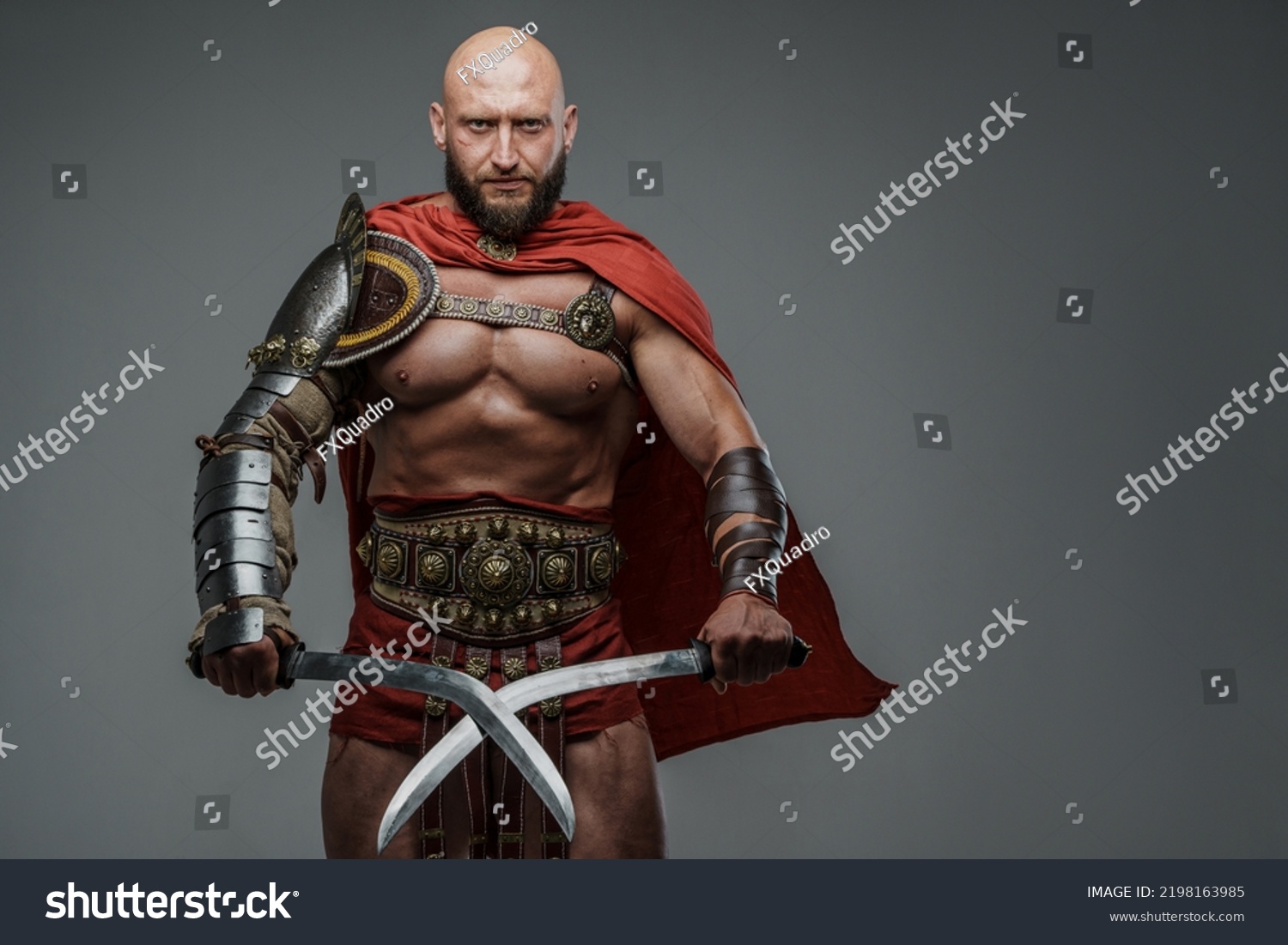 Portrait Greek Gladiator Past Dressed Armor Stock Photo Shutterstock