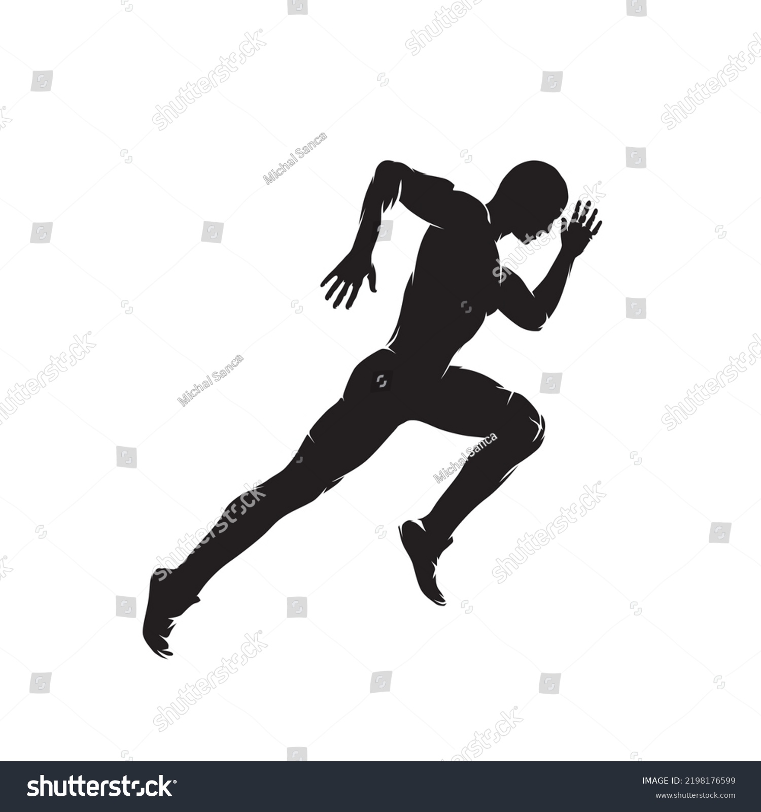 Run Running Man Isolated Silhouette Side Stock Vector (Royalty Free