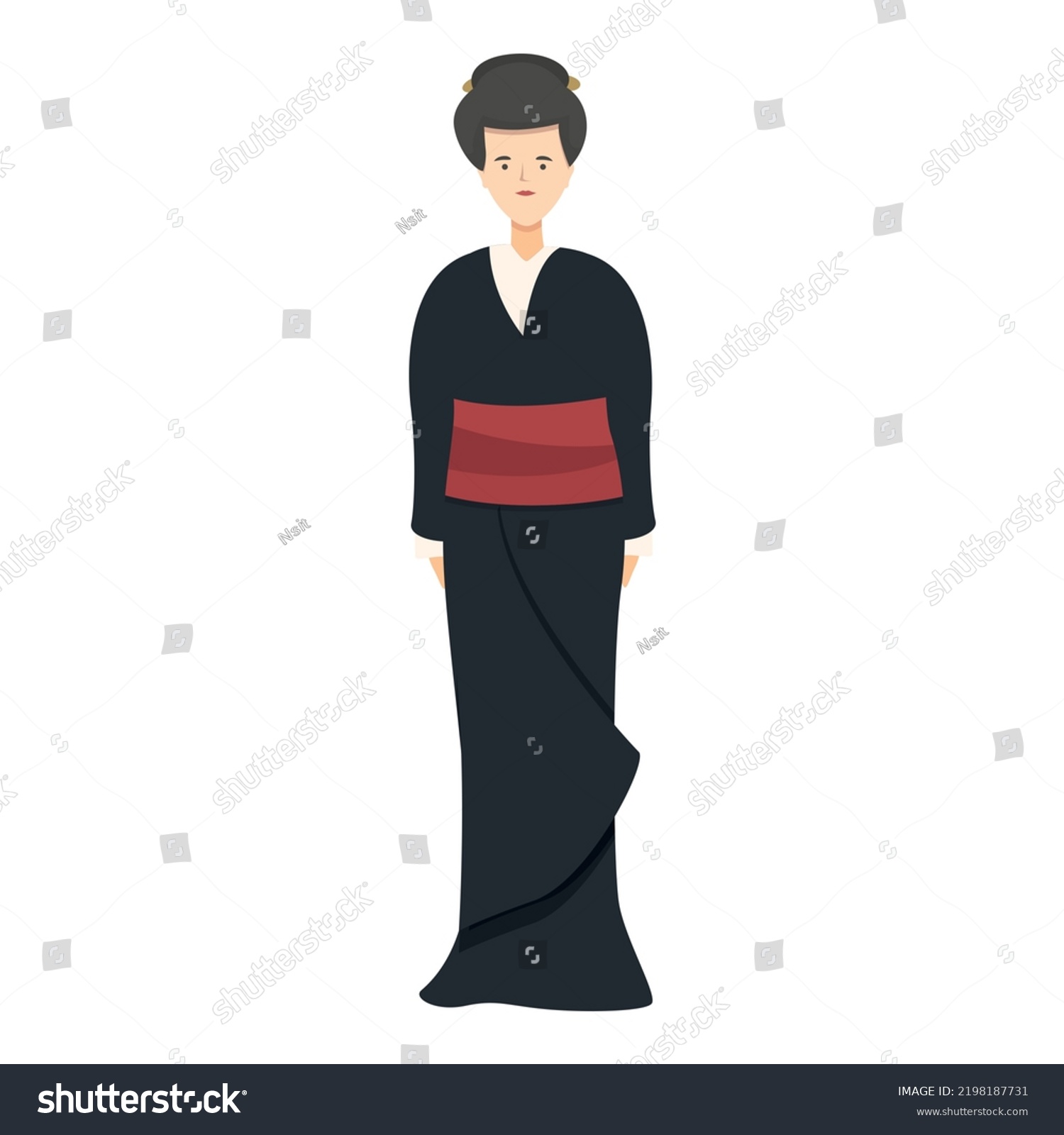 Japanese Geisha Icon Cartoon Vector Japan Stock Vector (Royalty Free ...