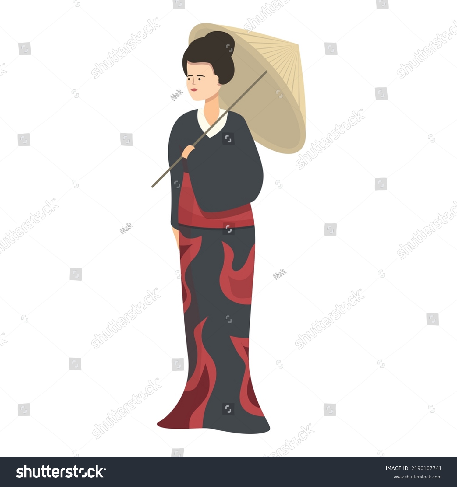 Geisha Face Icon Cartoon Vector Female Stock Vector (Royalty Free ...