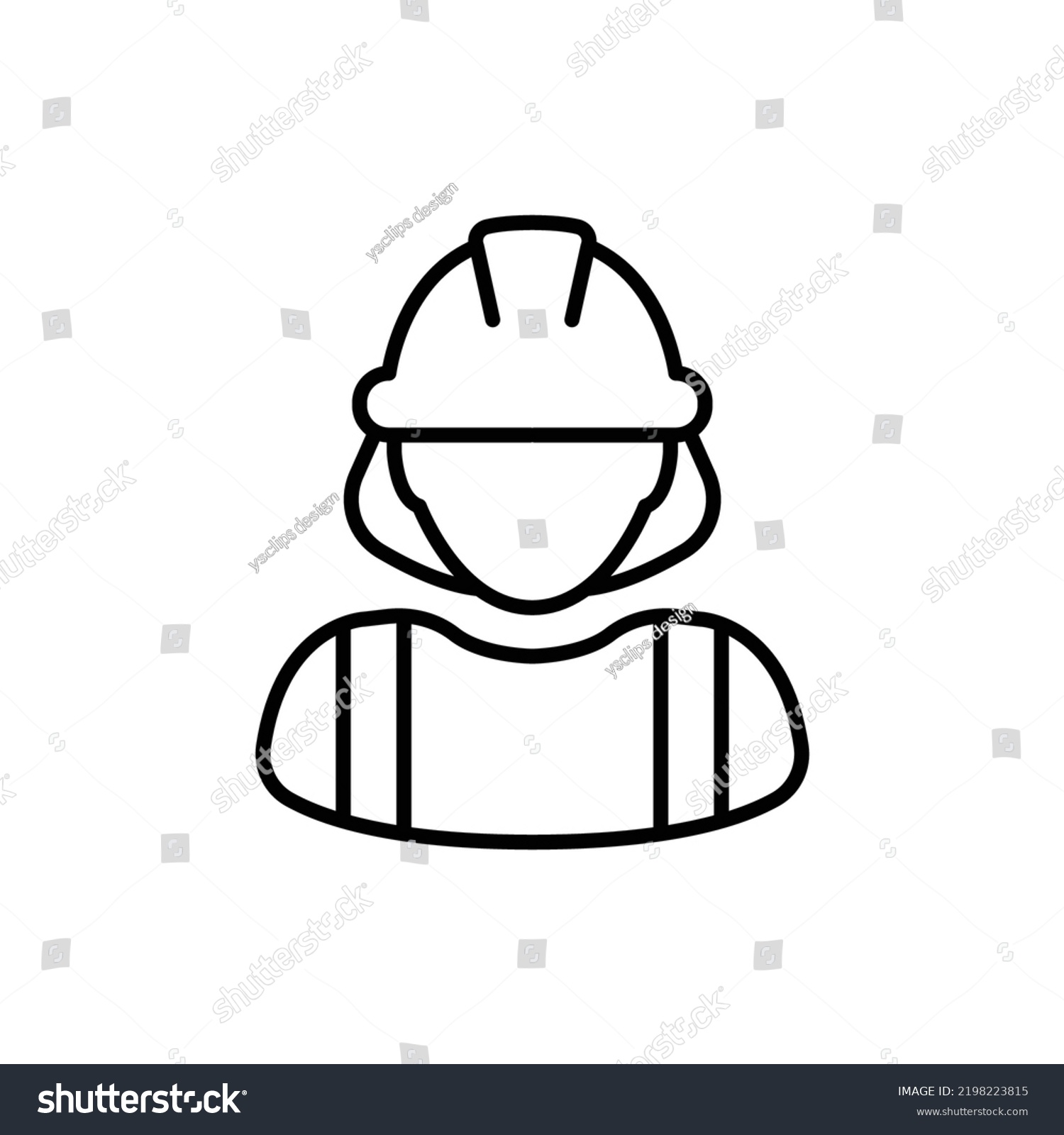 Female Construction Worker Icon Labor Builder Stock Vector (royalty 