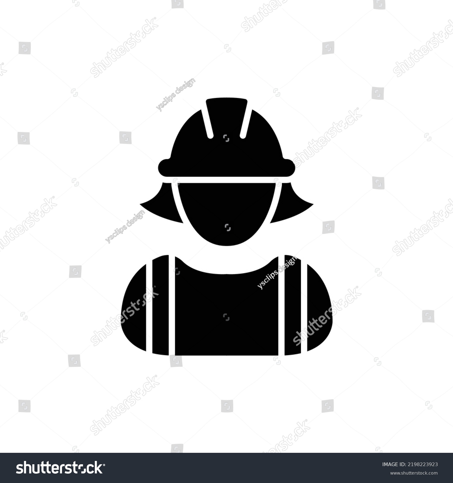 Female Construction Worker Icon Labor Builder Stock Vector (Royalty ...