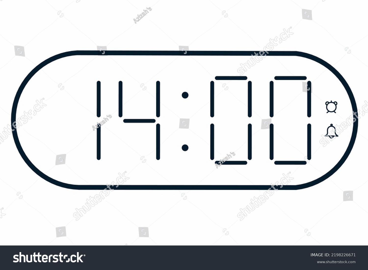 Vector Flat Illustration Digital Clock Displaying Stock Vector (Royalty ...