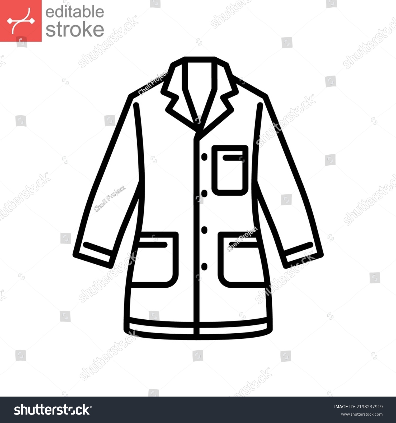 Lab Coat Icon White Doctor Medical Stock Vector (Royalty Free ...