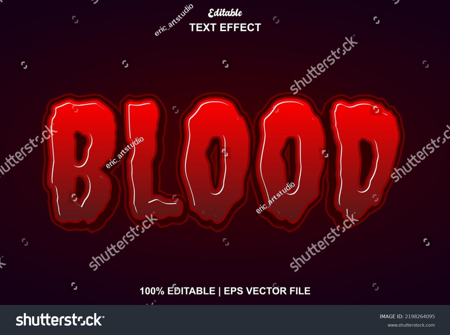 Blood Text Effect Editable Stock Vector (Royalty Free) 2198264095 ...