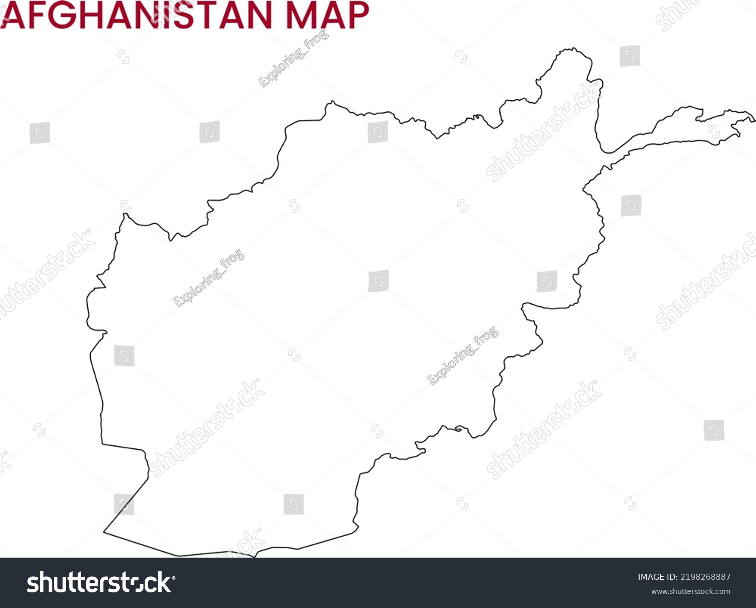 High Detailed Map Afghanistan Outline Map Stock Illustration 2198268887   Stock Photo High Detailed Map Of Afghanistan Outline Map Of Afghanistan Asia 2198268887 