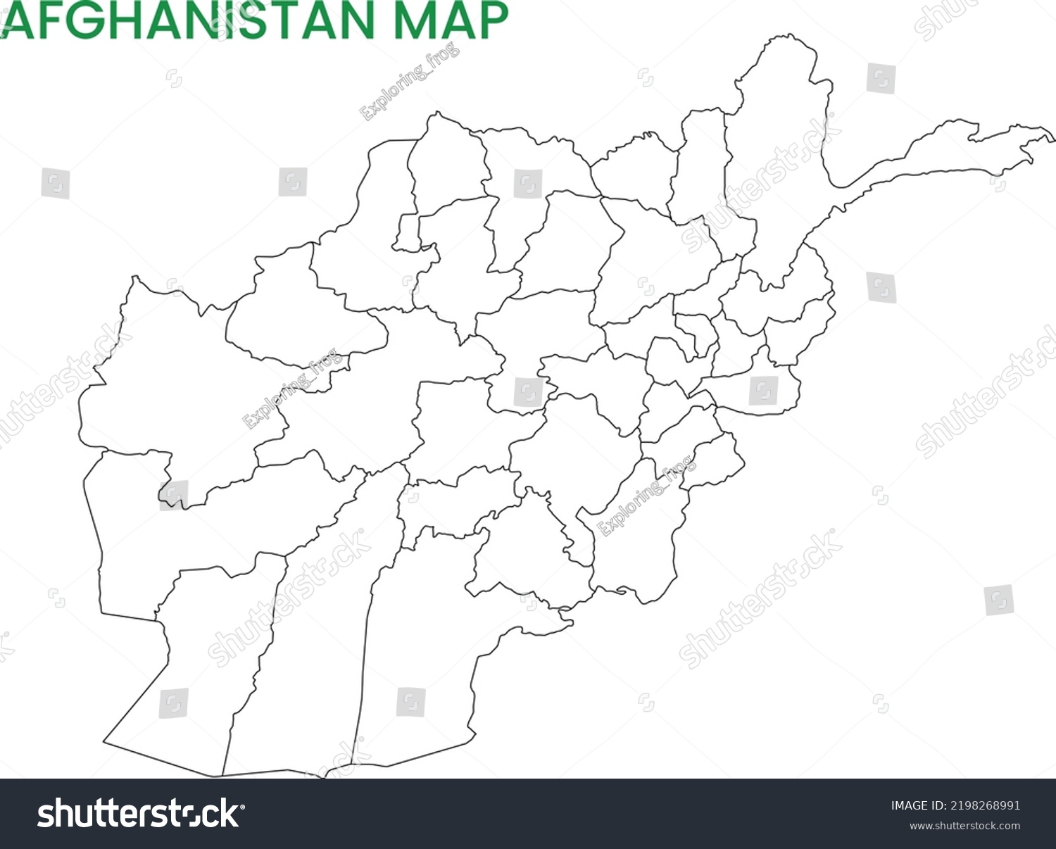 High Detailed Map Afghanistan Outline Map Stock Vector Royalty Free   Stock Vector High Detailed Map Of Afghanistan Outline Map Of Afghanistan Asia 2198268991 