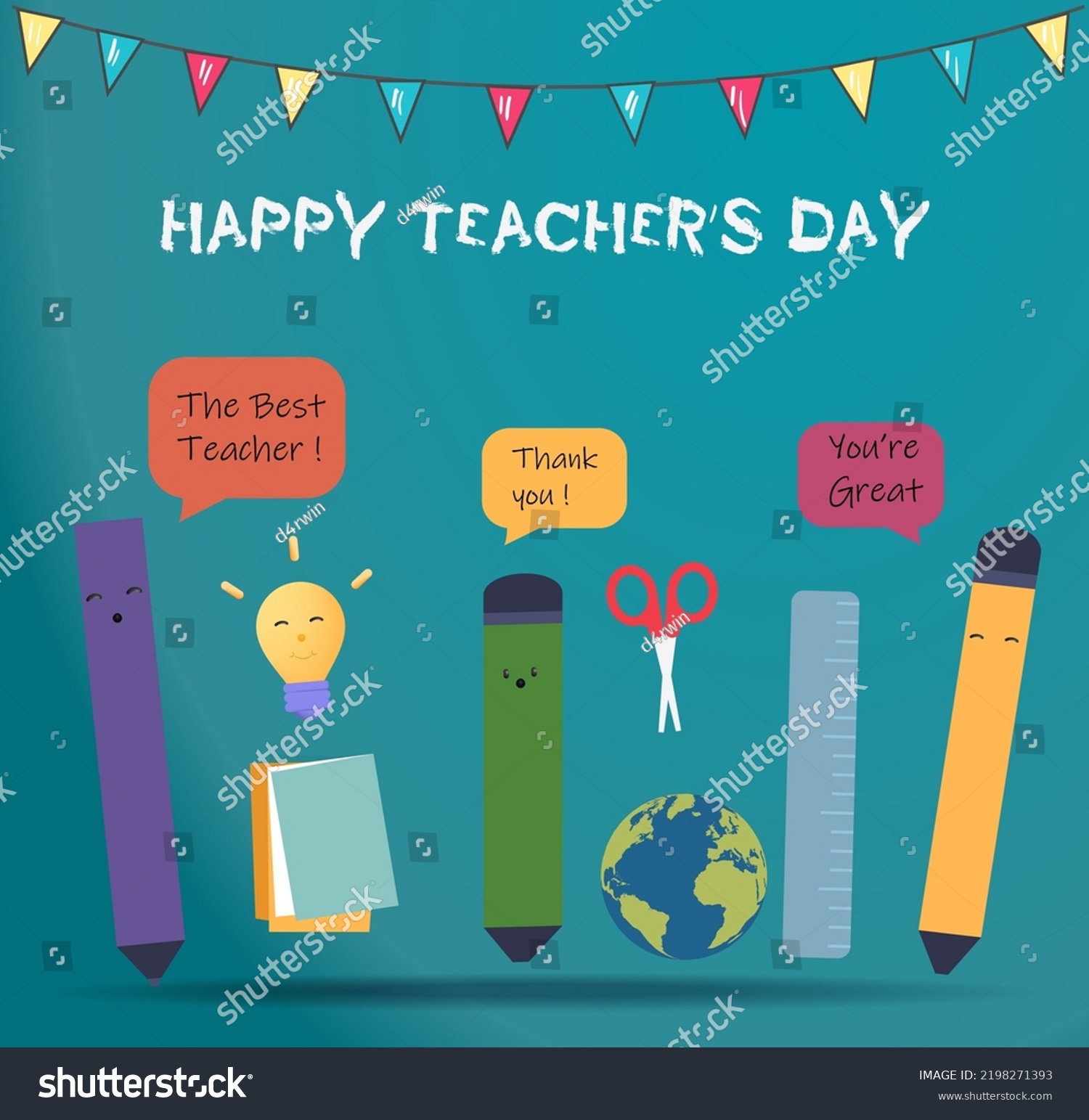 Happy Teacher Day Vector Illustration International Stock Vector ...