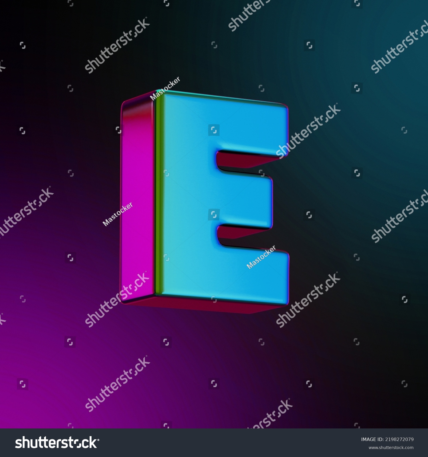 Letter E Neon Colored Metal 3d Stock Illustration 2198272079 | Shutterstock