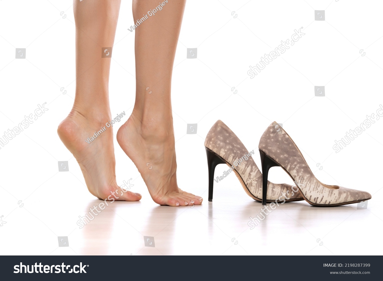 Side View Womans Bare Feet High Stock Photo 2198287399 | Shutterstock