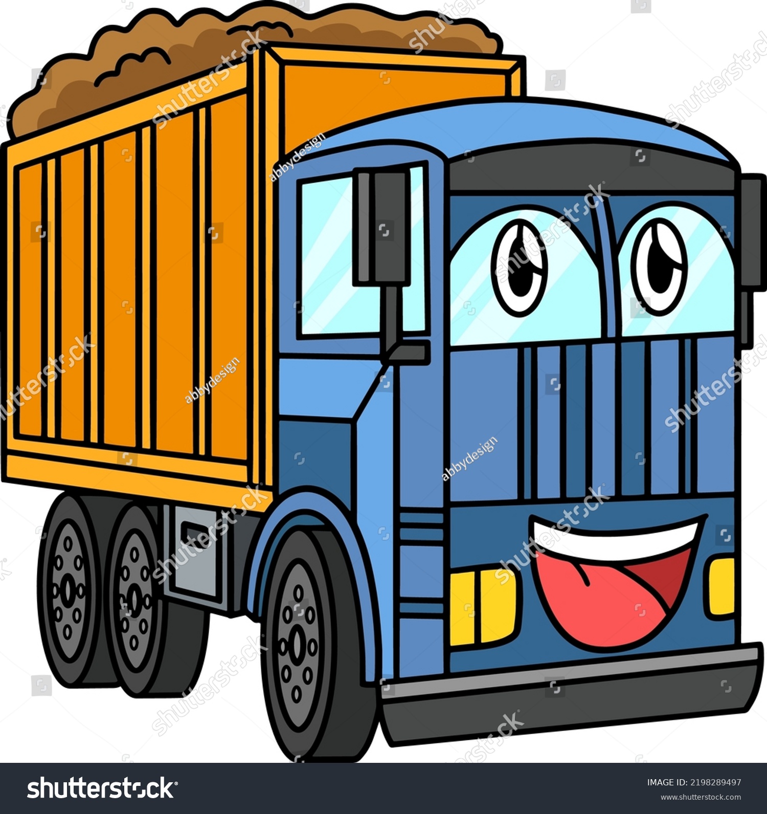 Dump Truck Face Vehicle Cartoon Clipart Stock Vector (Royalty Free ...