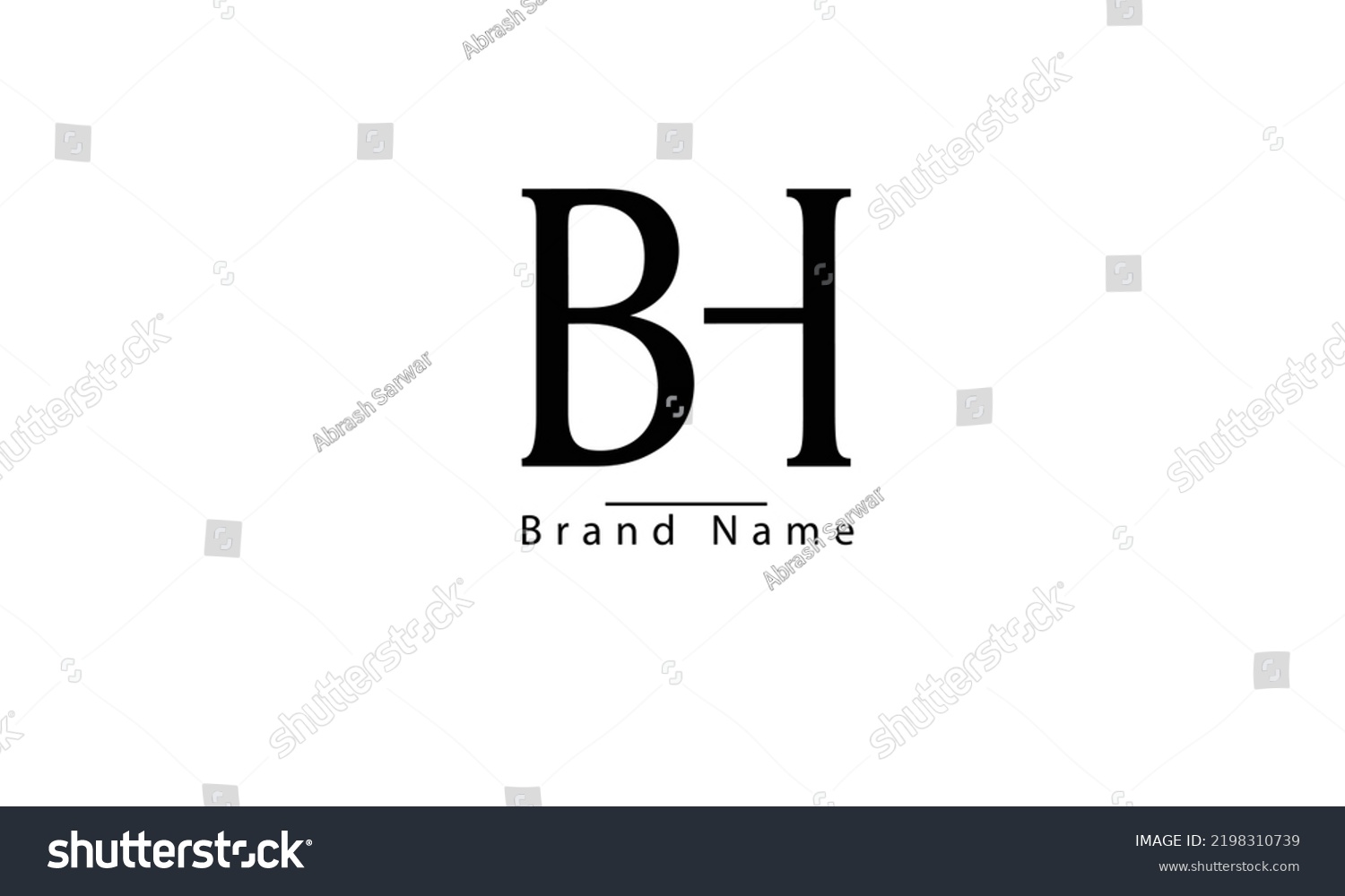 Bh Hb B H Abstract Vector Stock Vector (Royalty Free) 2198310739 ...