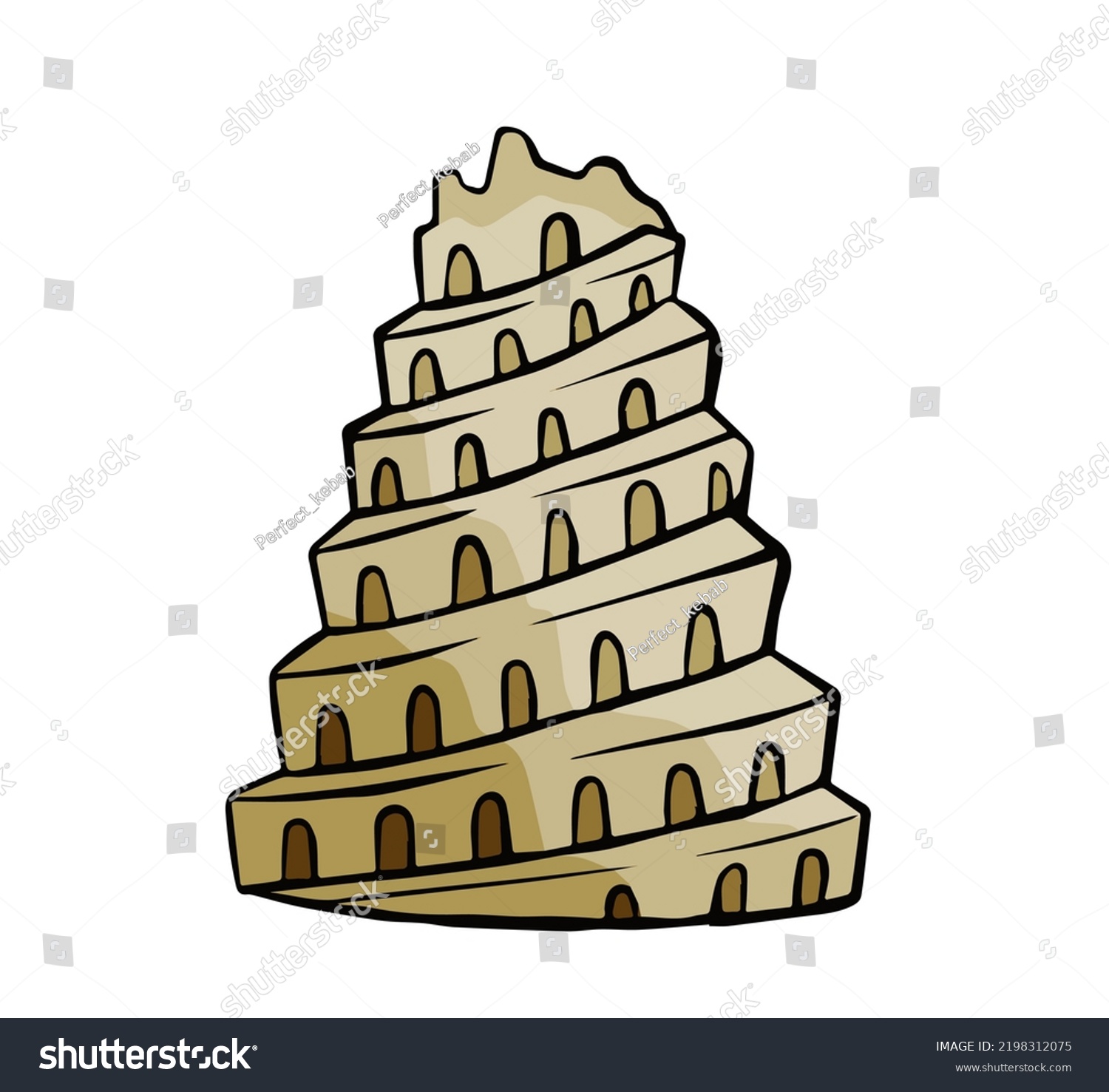 Tower Babel Ancient City Babylon Mesopotamia Stock Vector (Royalty Free ...