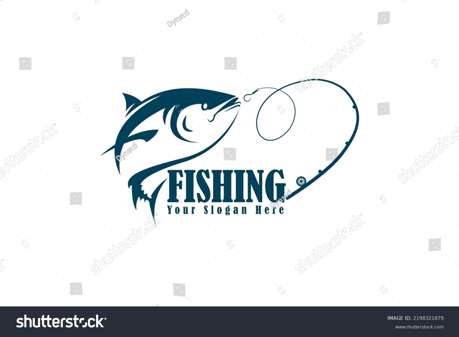 Blue Fishing Logo Design Template Stock Vector (Royalty Free ...