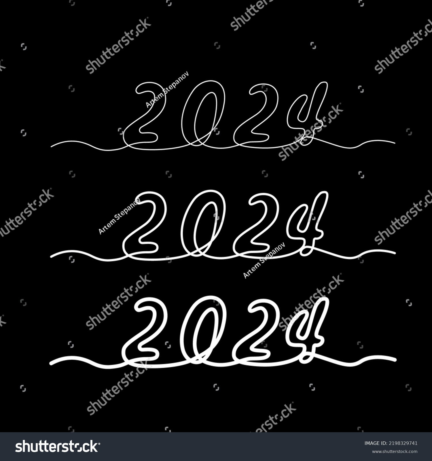 2024 Continuous One Line Vector Illustration Stock Vector Royalty Free   Stock Vector  Continuous One Line Vector Illustration Minimalist Numbers On Chalk Board Chinese New 2198329741 