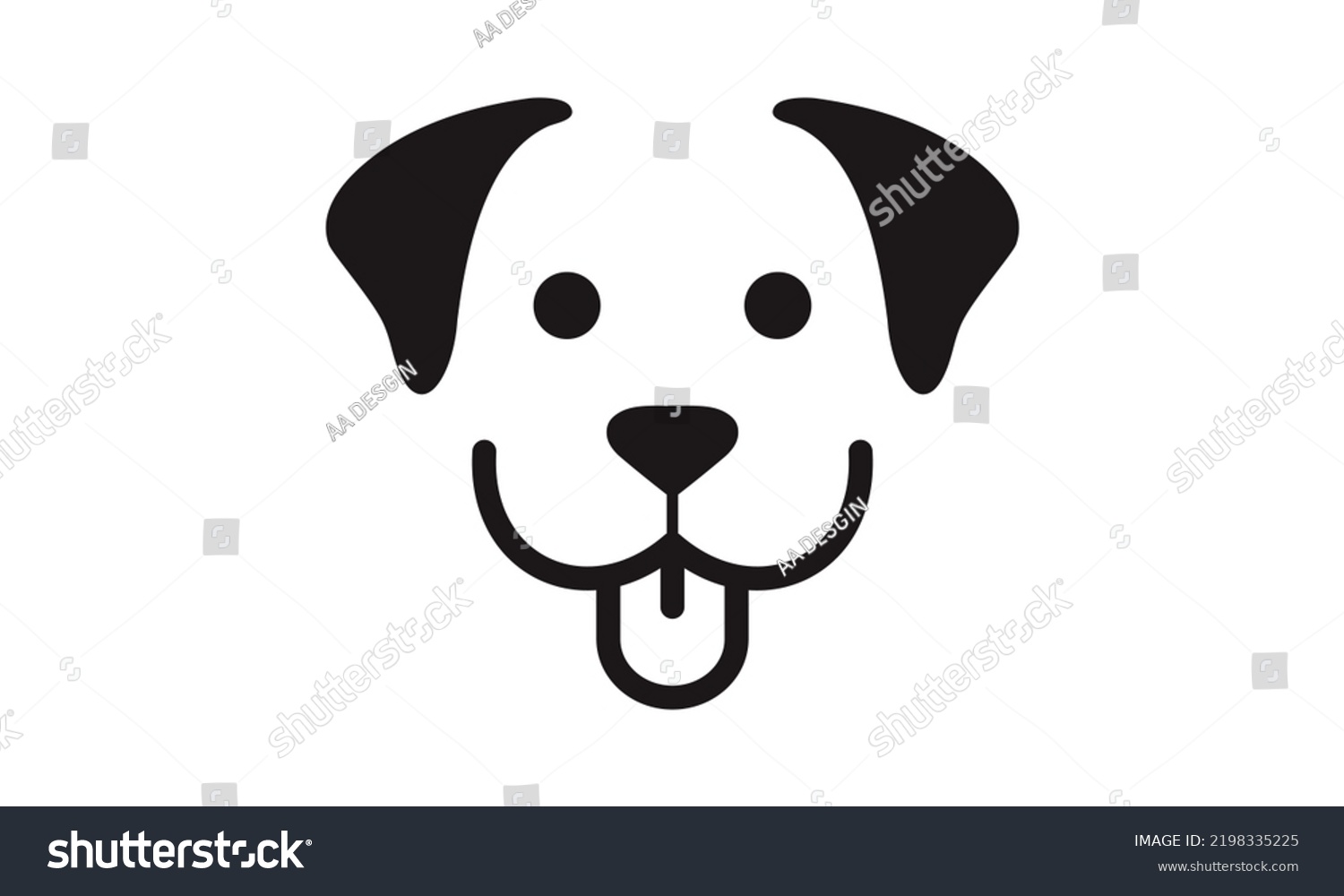 Dog Face Logo Free Vector Stock Vector Royalty Free 2198335225