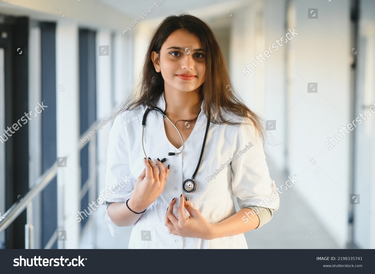 Indian Asian Female Medical Doctor Hospital Stock Photo 2198335741 ...