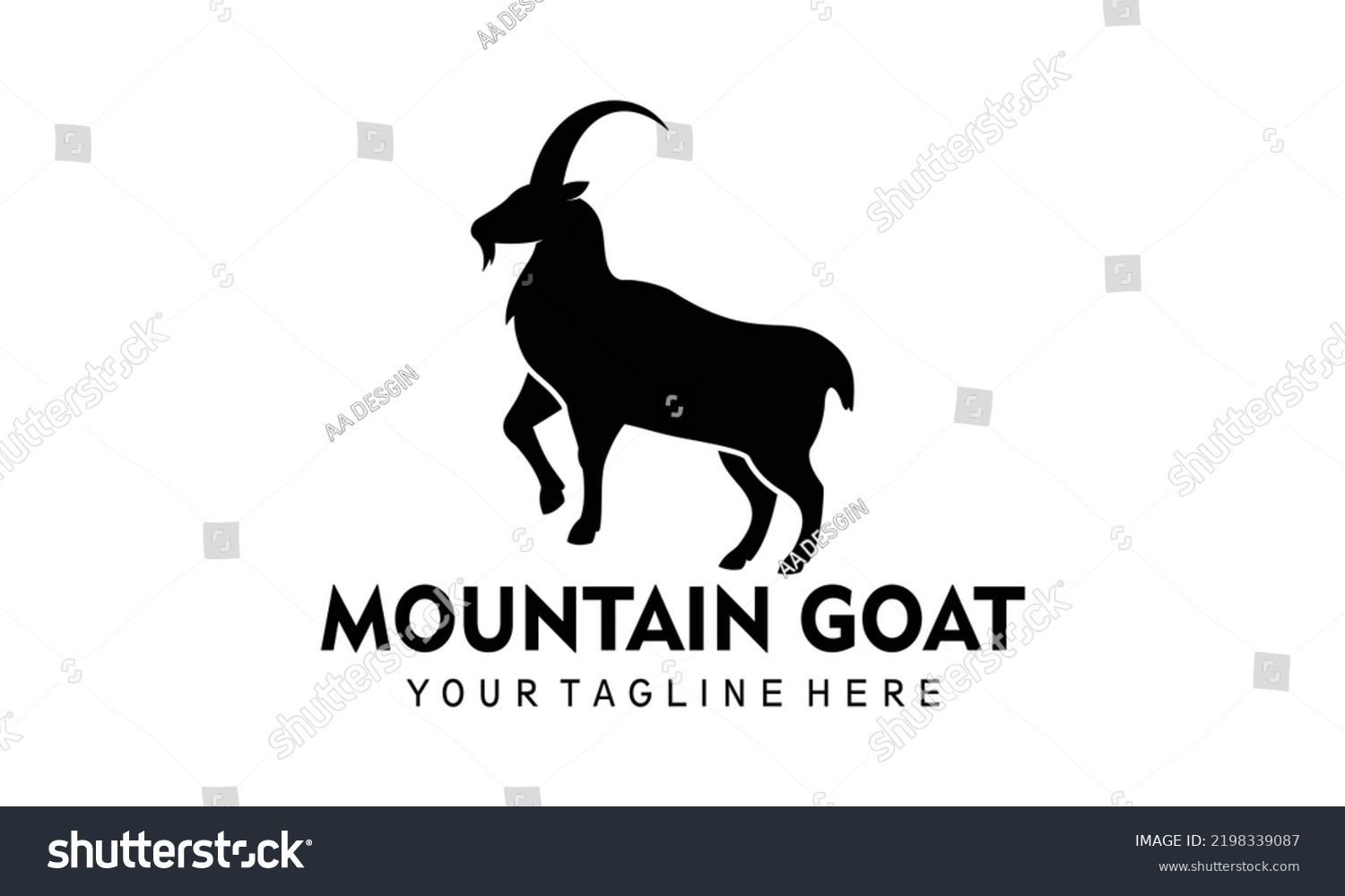 Mountain Goat Logo Free Vector Stock Vector (Royalty Free) 2198339087 ...