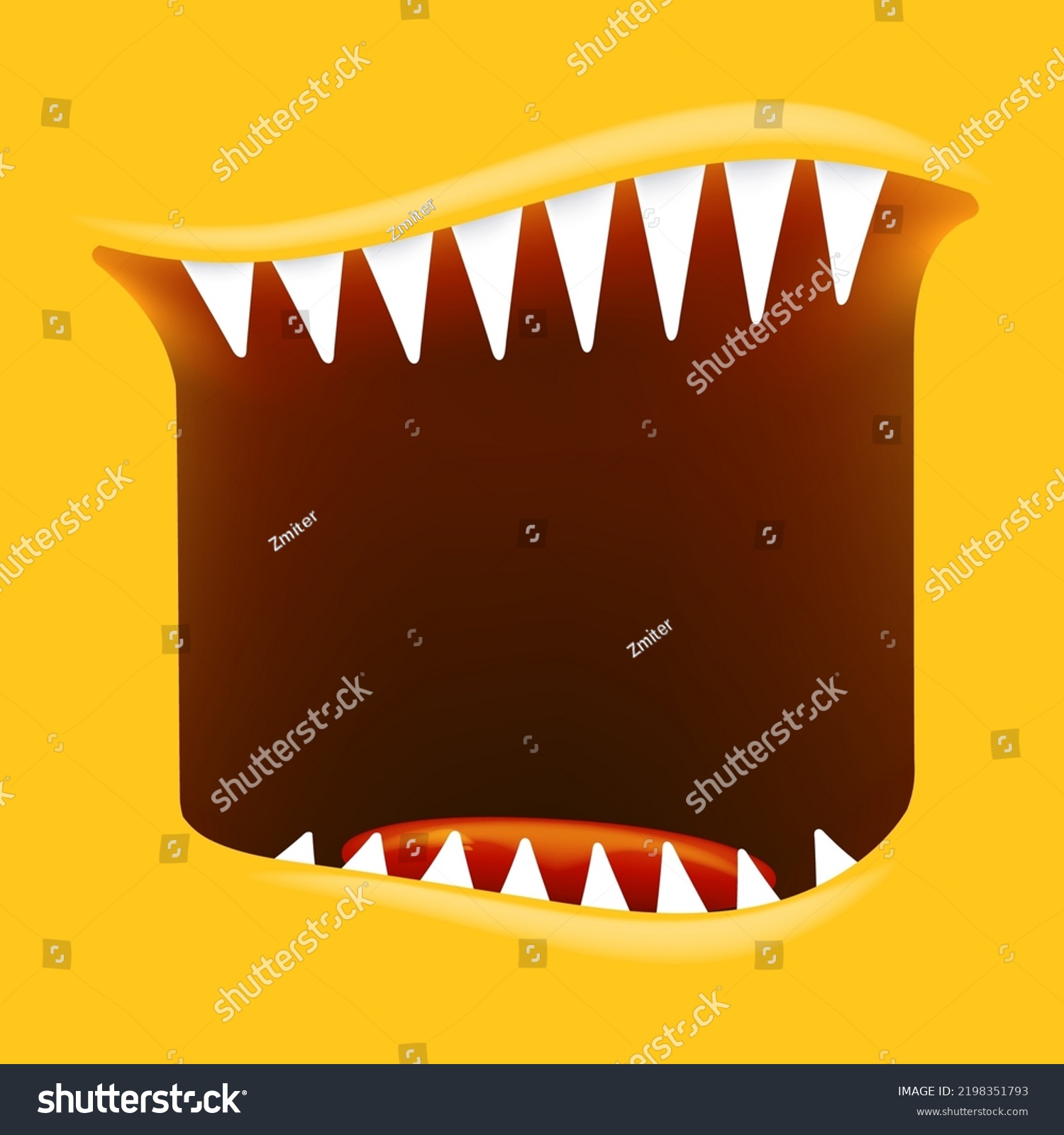 Vector Cartoon Open Monster Mouth Isolated Stock Vector Royalty Free 2198351793 Shutterstock 