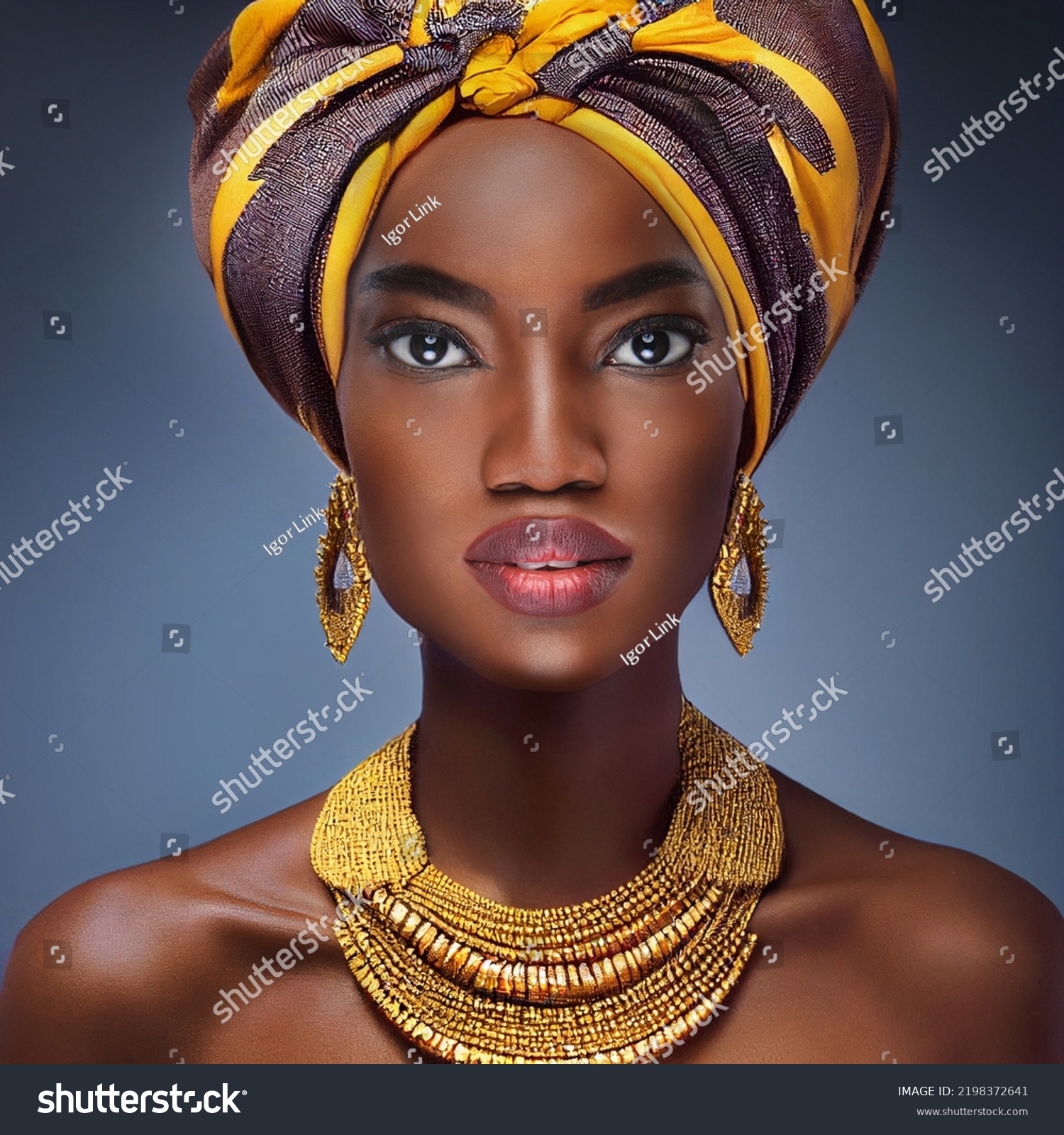 Woman Portrait Beautiful African Woman National Stock Photo 2198372641 ...