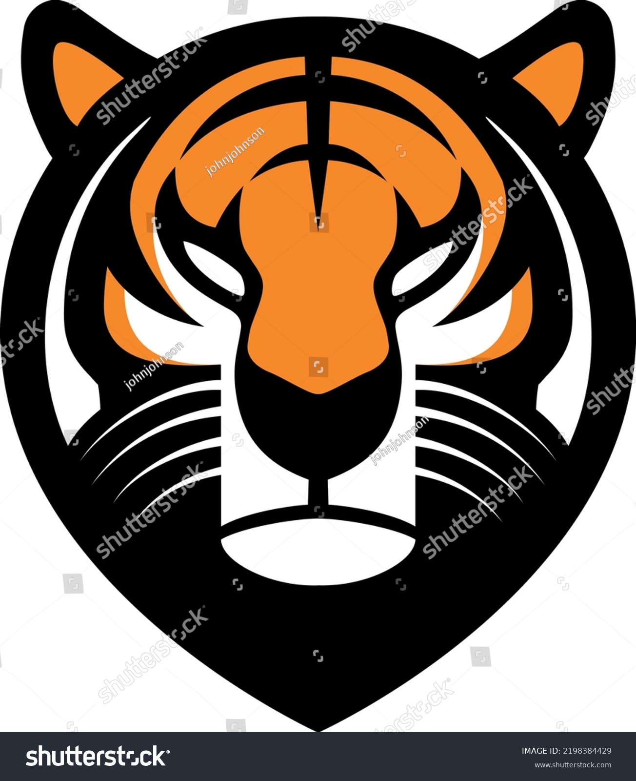 Bengal Tiger Logo Orange Black White Stock Vector (Royalty Free ...