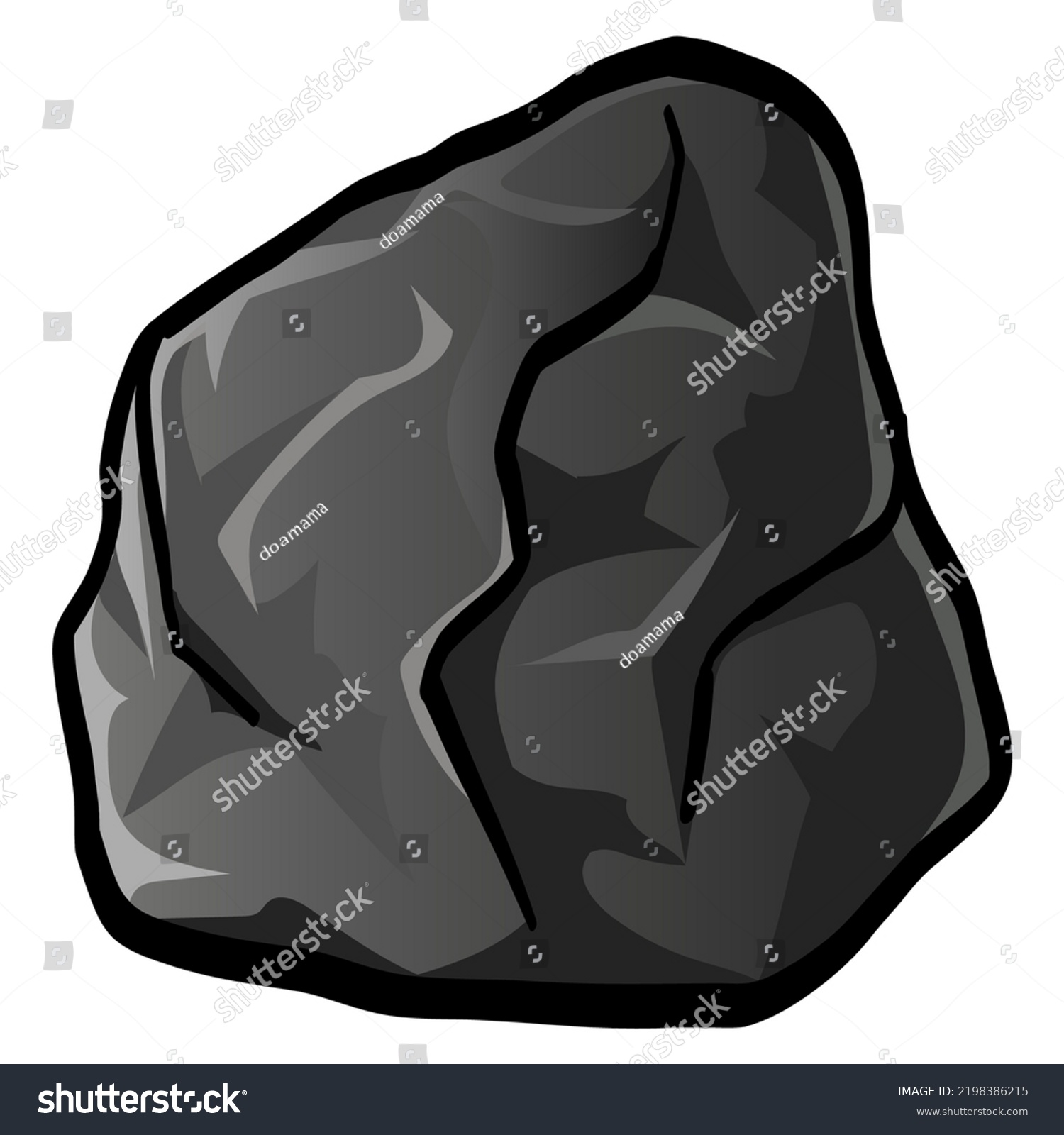 Rock Stone Cartoon Isometric 3d Flat Stock Vector (Royalty Free ...