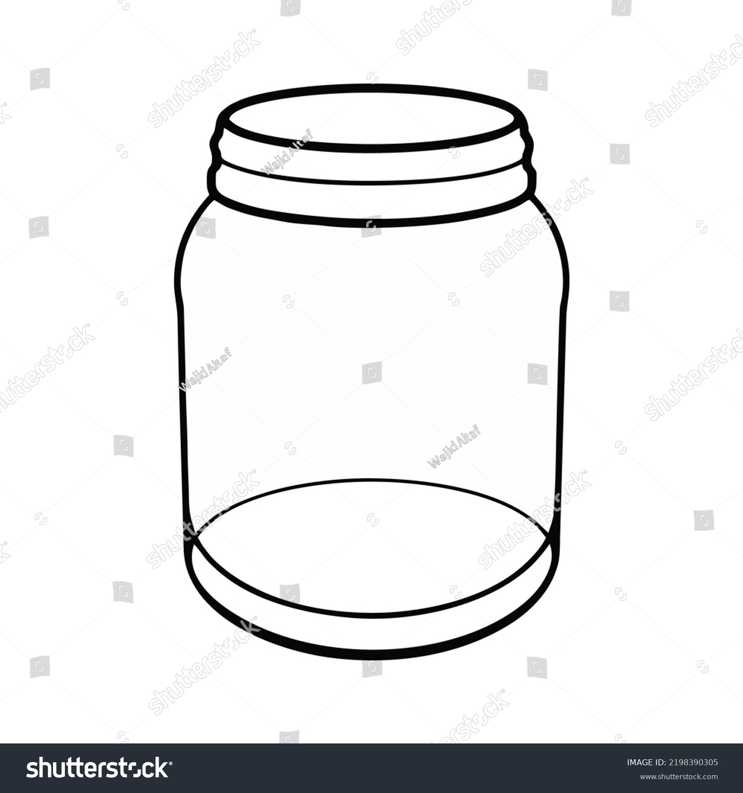 Empty Jar Clipart Black White Stock Vector (Royalty Free) 2198390305 ...