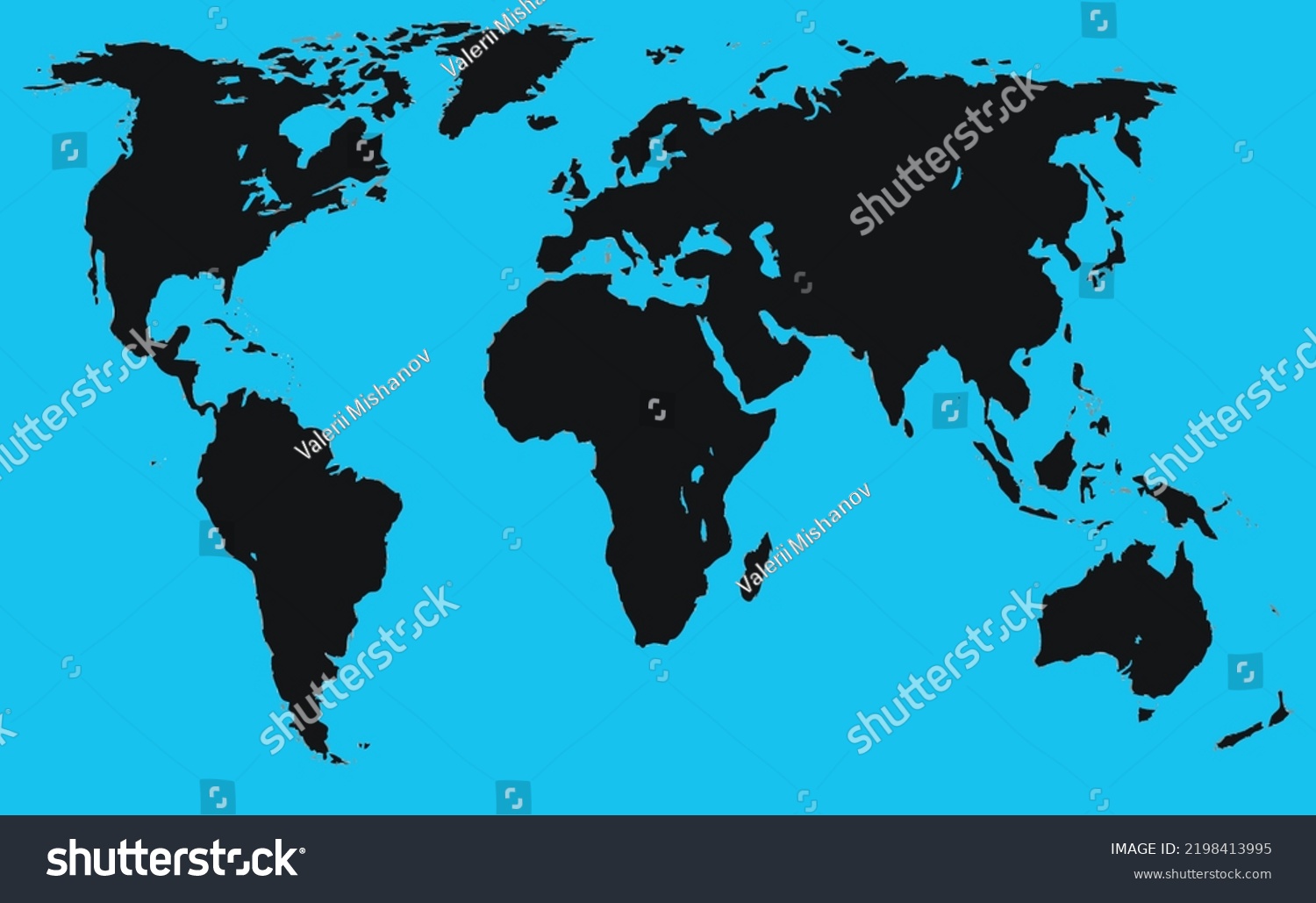 world map with seas oceans and continents