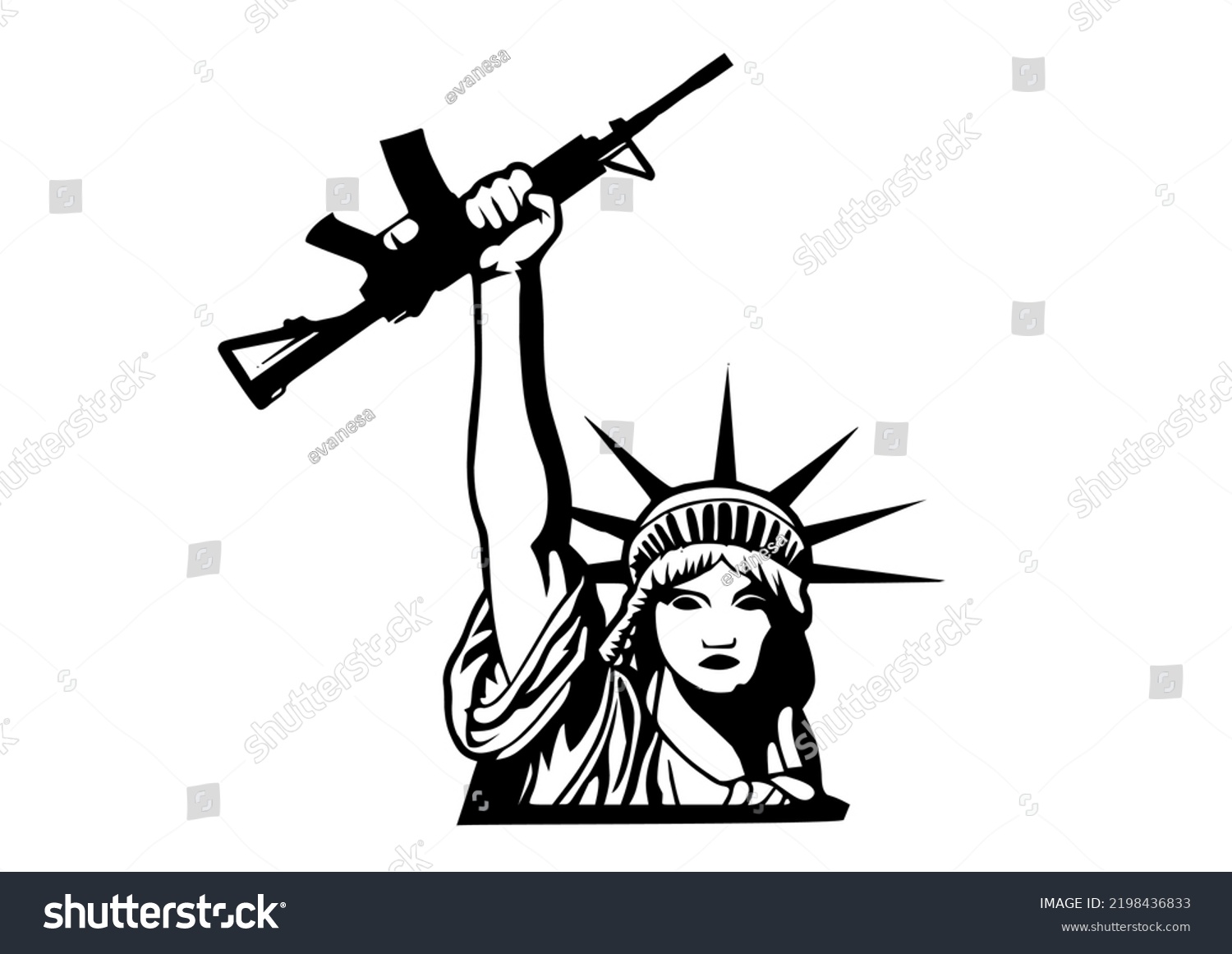 Illustration Statue Liberty Stock Vector (Royalty Free) 2198436833 ...