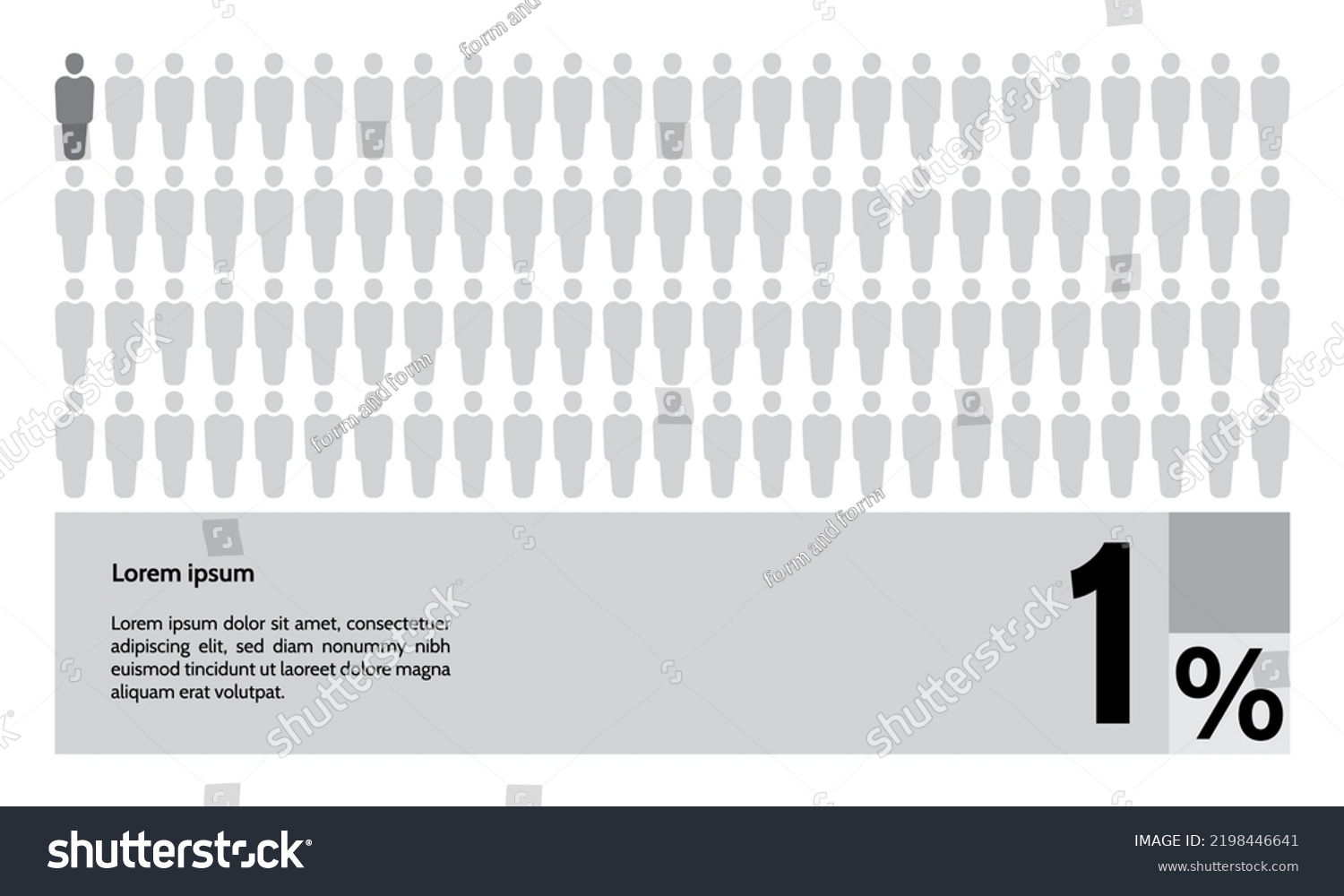 1 Percent People Population Demography Infographic Stock Vector ...