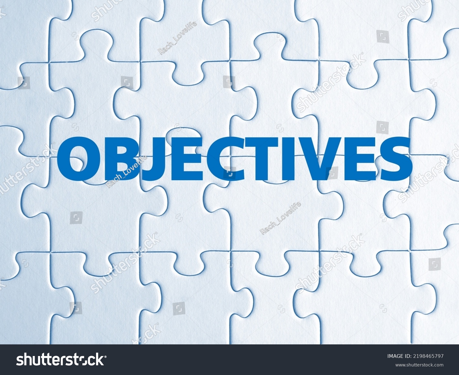 Objectives Mentioned On Puzzle Pieces Stock Photo 2198465797 | Shutterstock