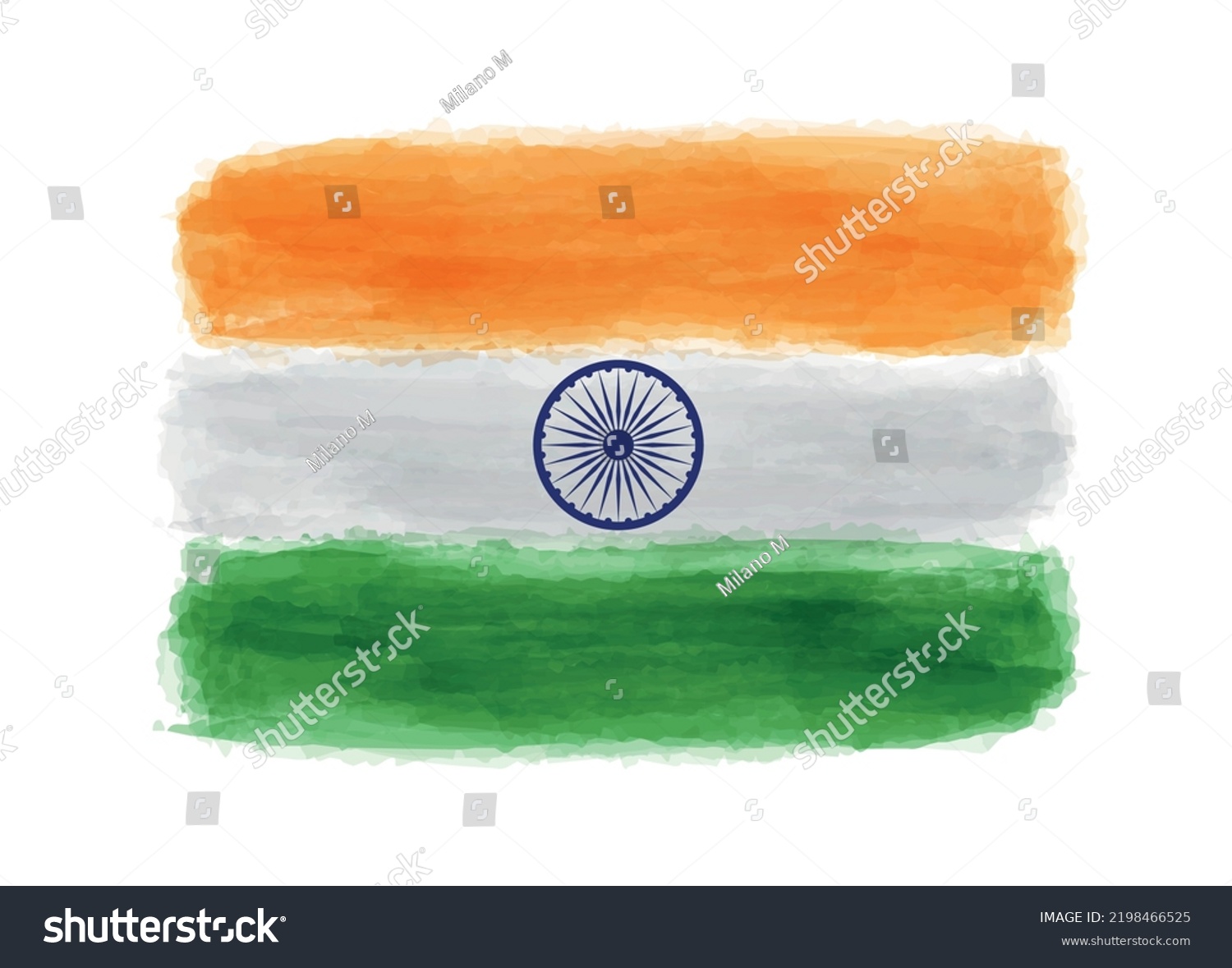 Vector Watercolor Painting Flag India Stock Vector Royalty Free