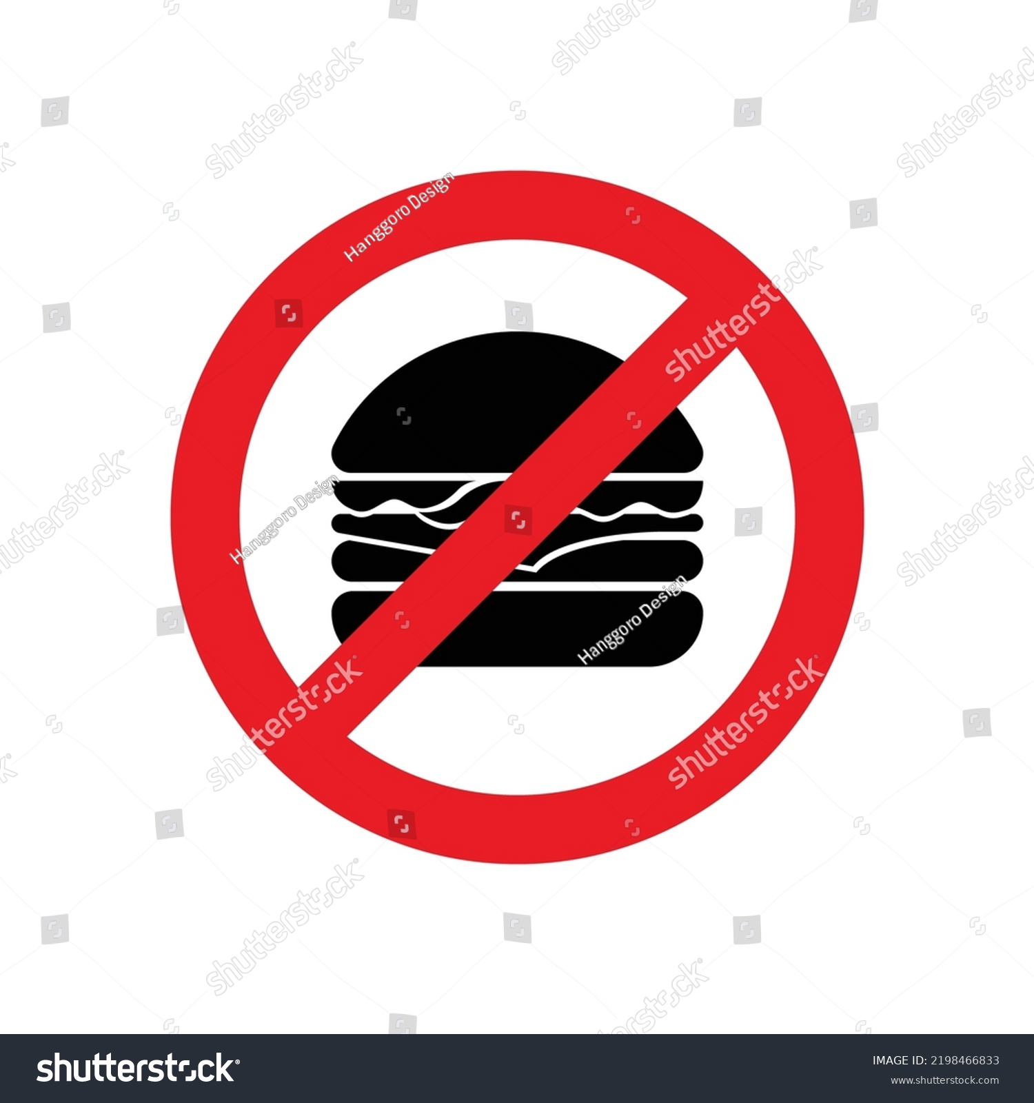 No Food Allowed Sign Vector Icon Stock Vector Royalty Free 2198466833